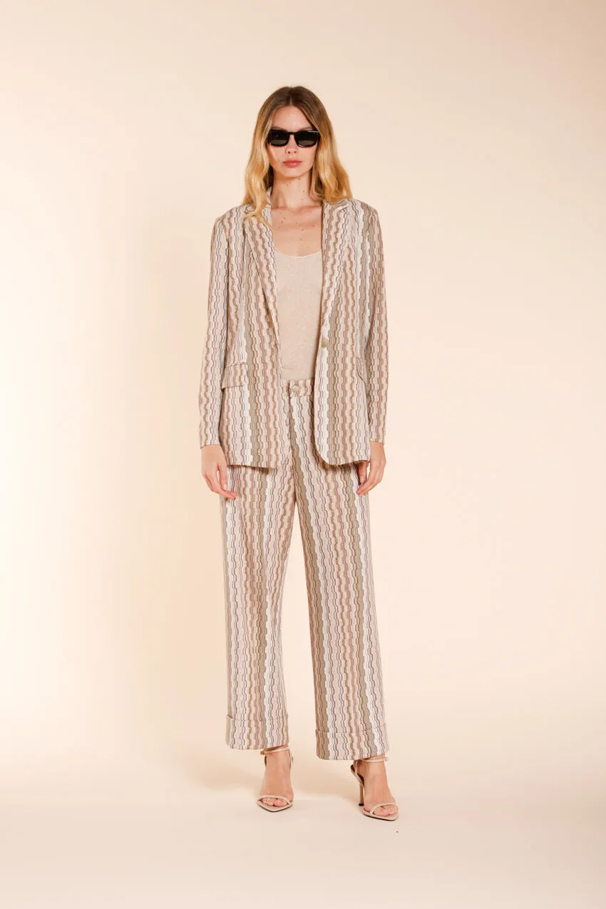 Mason's Irene blazer beige stribet jersey