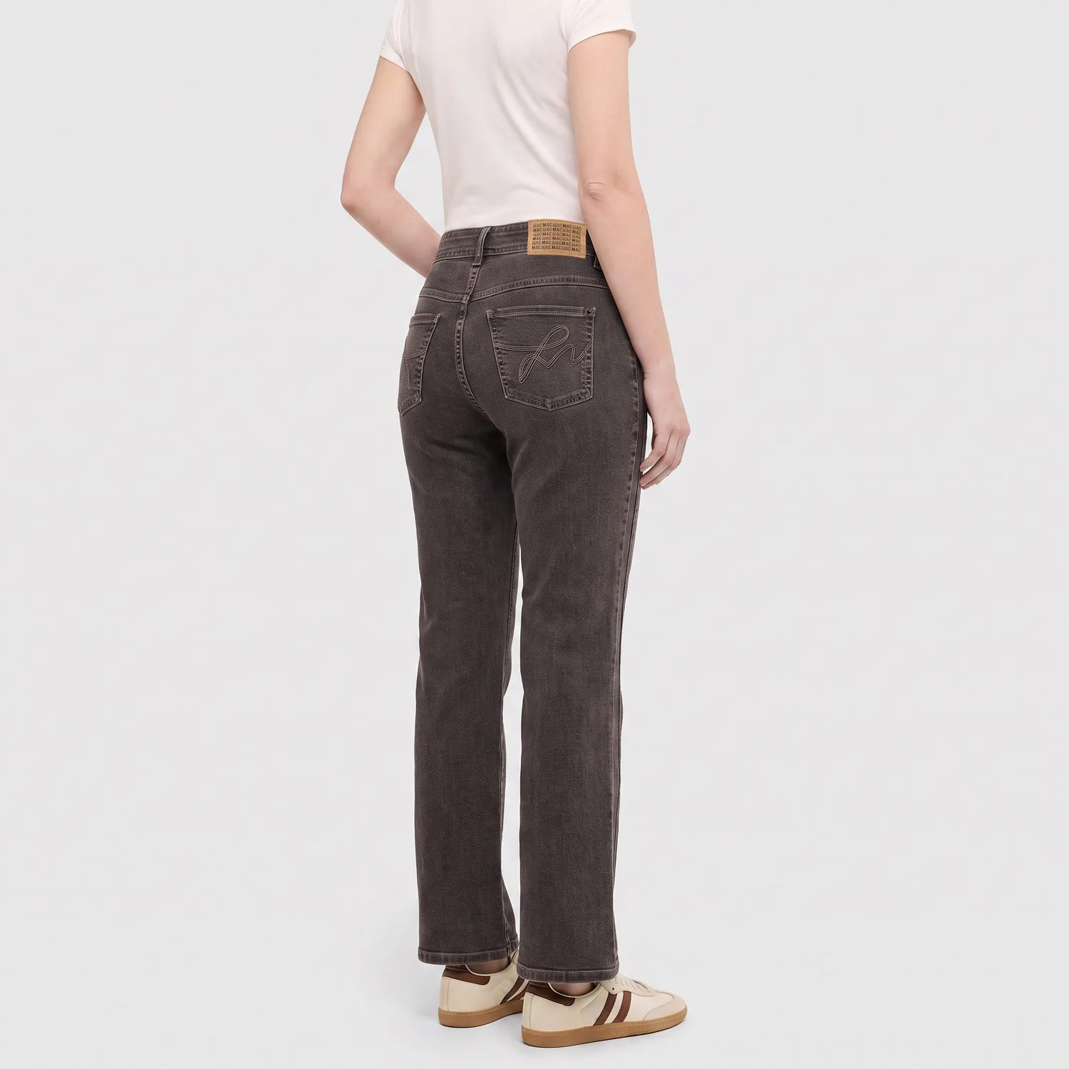 MAC Laura seam flare damejeans brun stretch