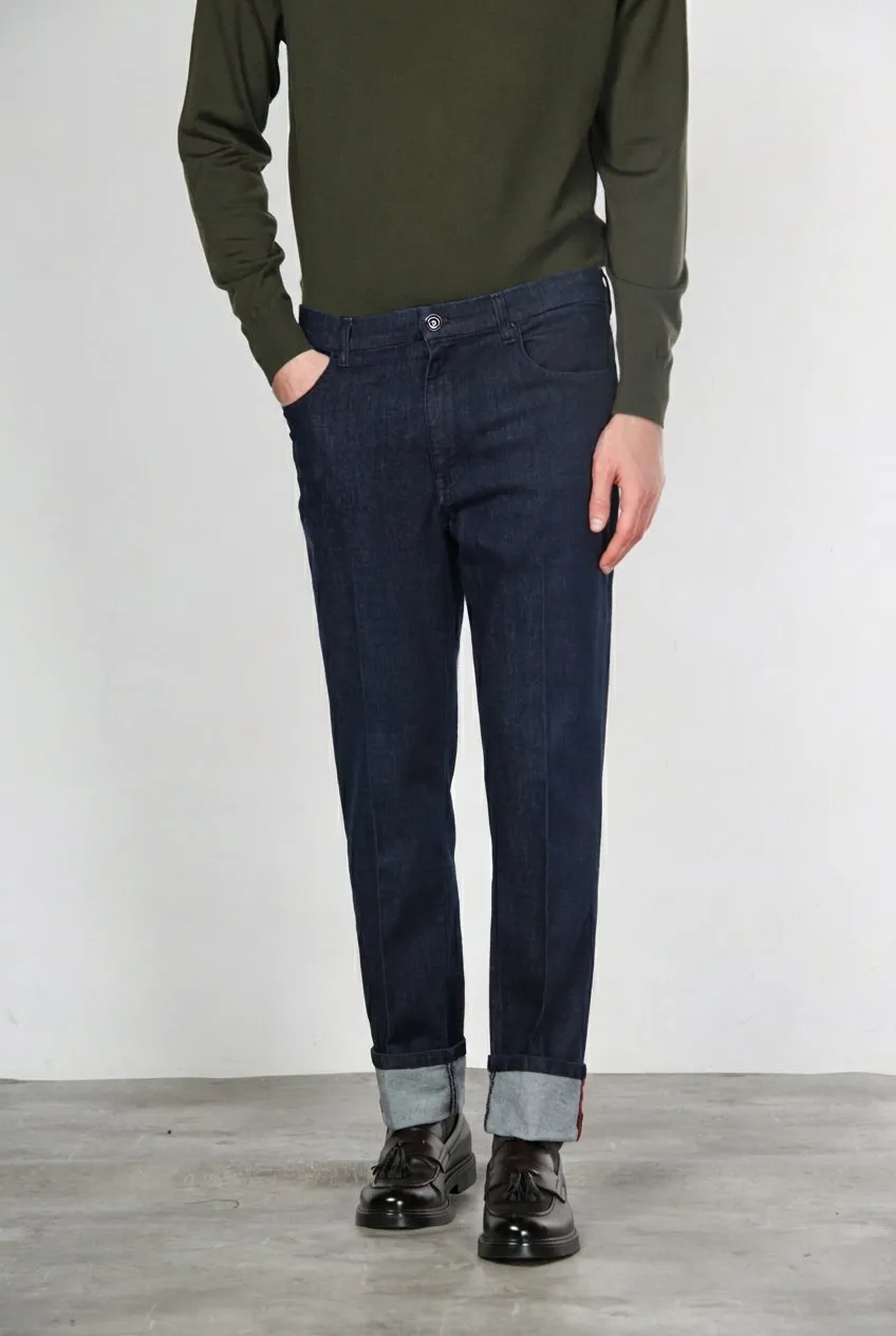 Mason's Harris 5-pocket navy carrot denim