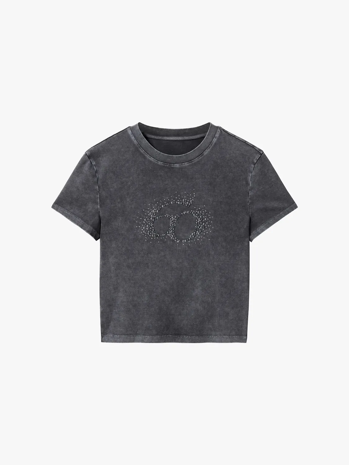 Miss Sixty 6M2SJ13700 t-shirt mørkegrå rhinsten