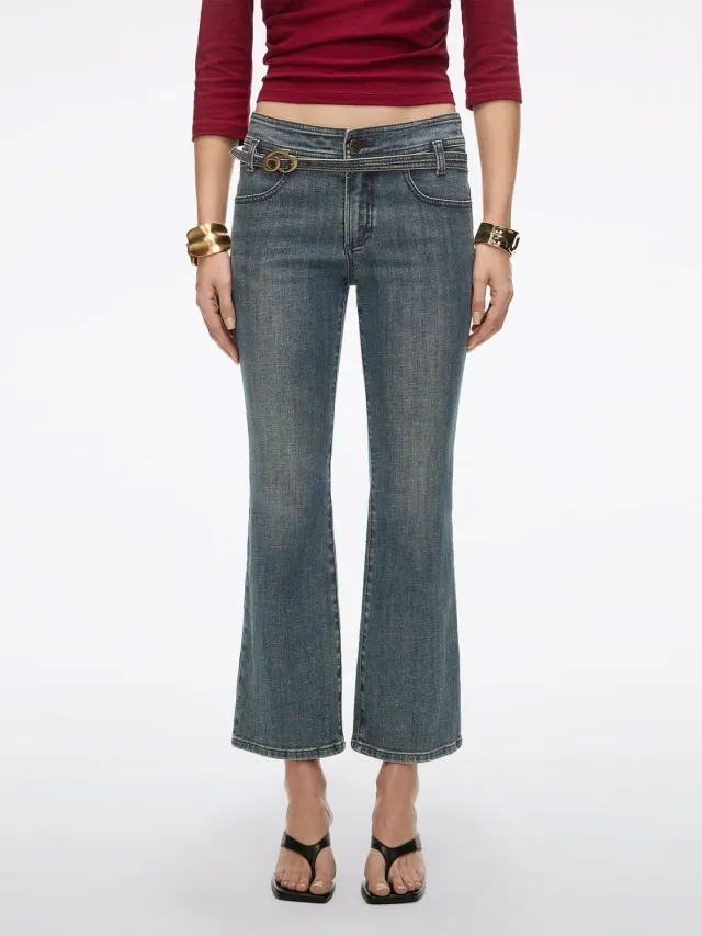 Miss Sixty Logo flare jeans mørkeblå stretch