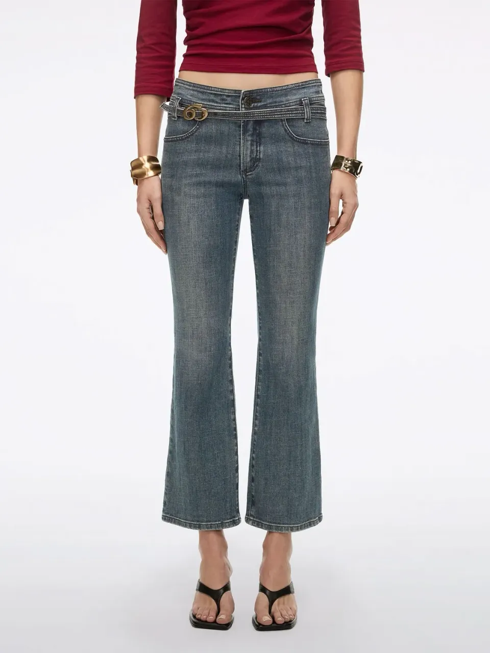 Miss Sixty Logo flare jeans mørkeblå stretch