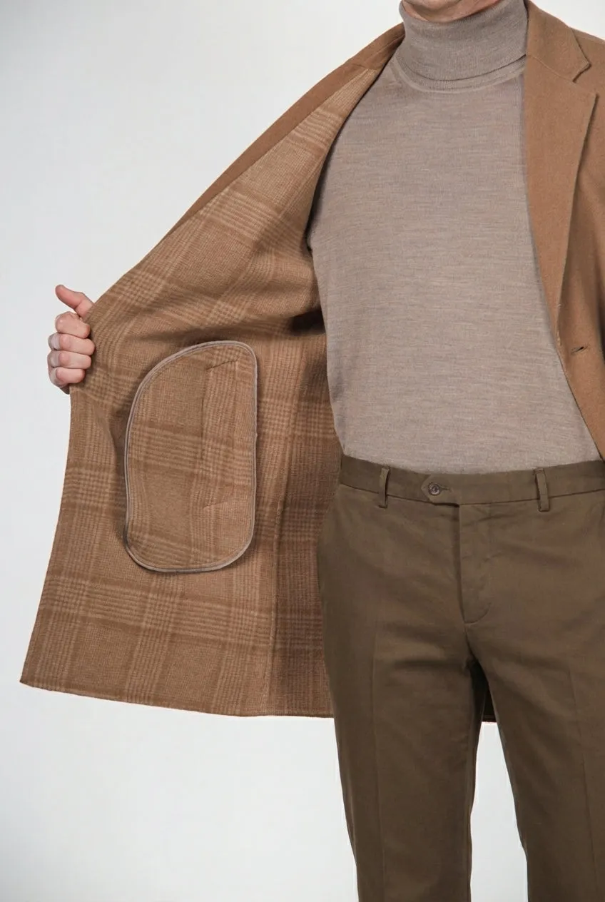 Mason's West Coast uldfrakke kamel ternet slim