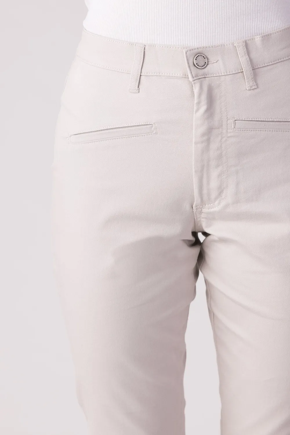 Merrytime Super Slim Capri jeans sand kort ben