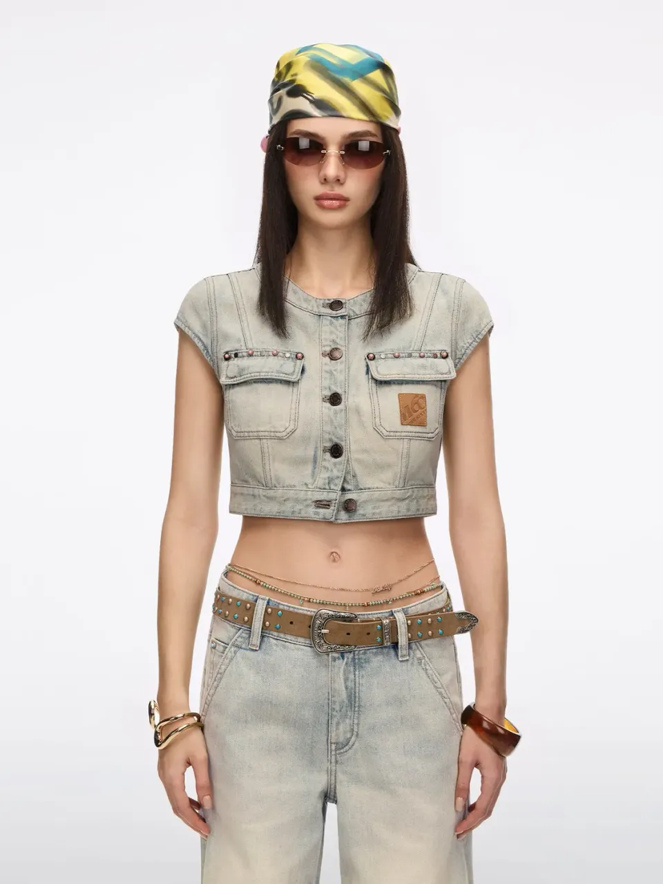 Miss Sixty denimjakke lysegraa nitter slim fit
