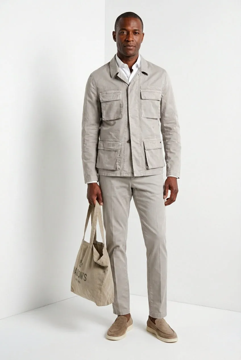 Mason's Flyshirt overshirt jakke basaltgrå stretch