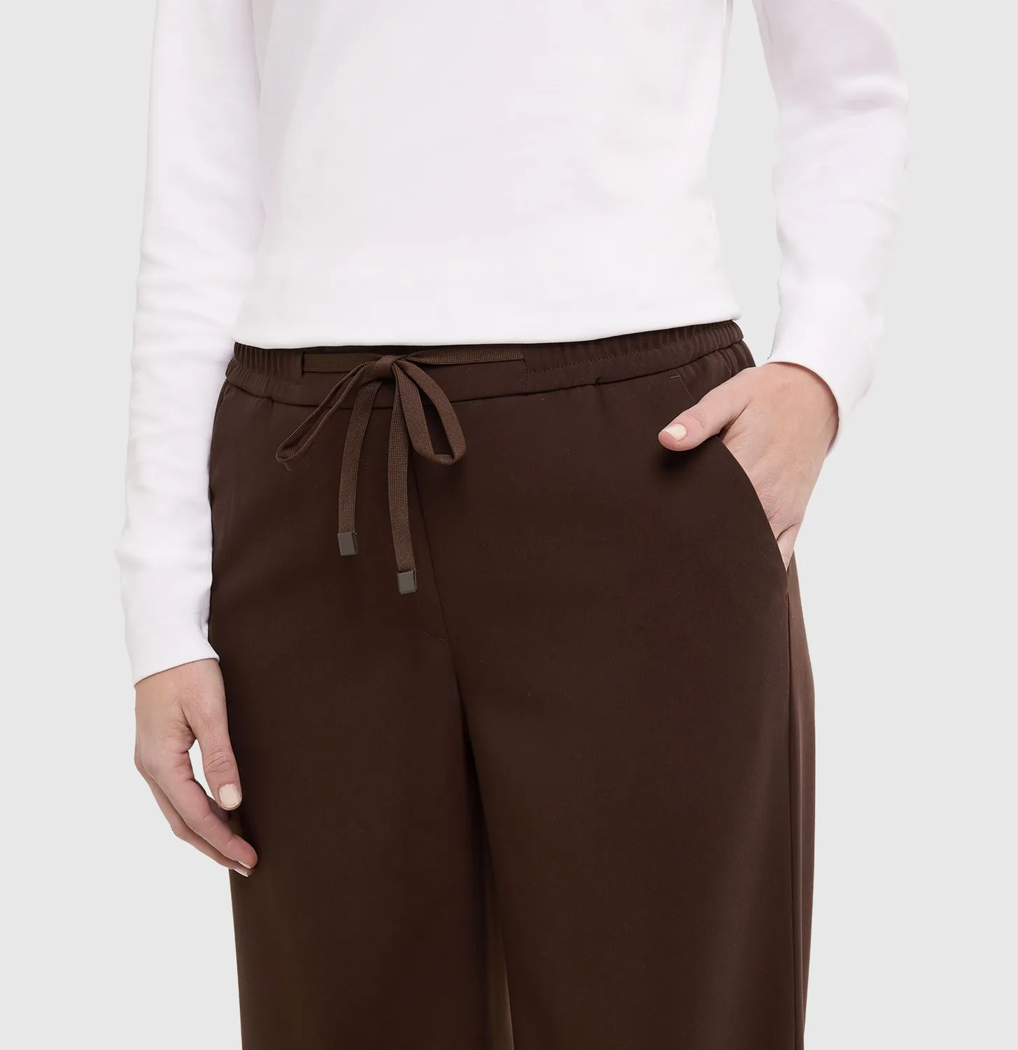 MAC Christy crepebukser brune wide