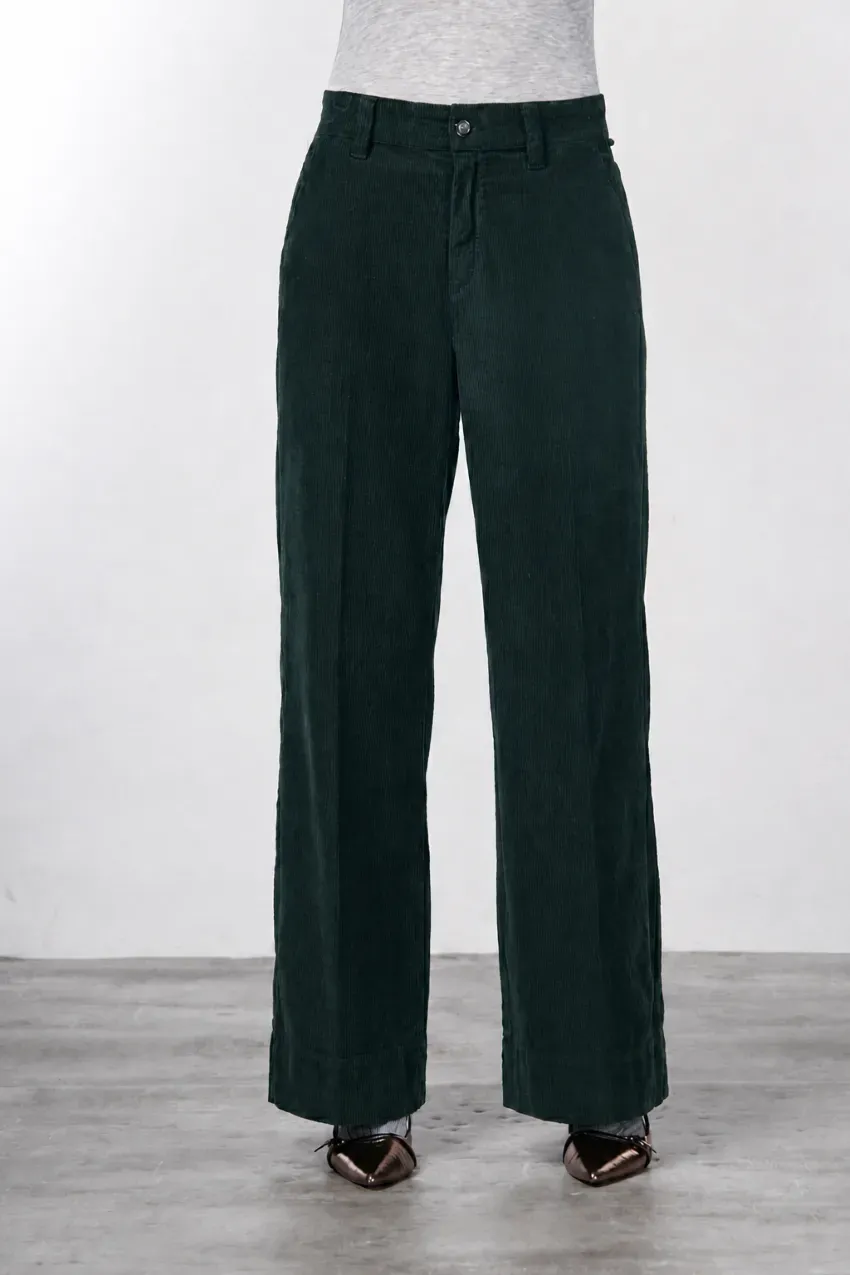 Mason's New York Wide chinos mørkegrøn fløjl