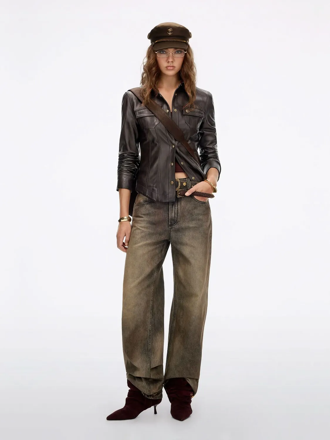 Miss Sixty Distressed Loose Jeans brun high waist