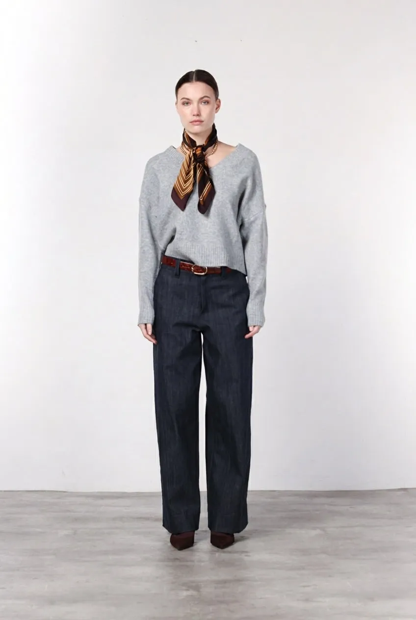 Mason's New York Wide chino bukser wide leg navy denim