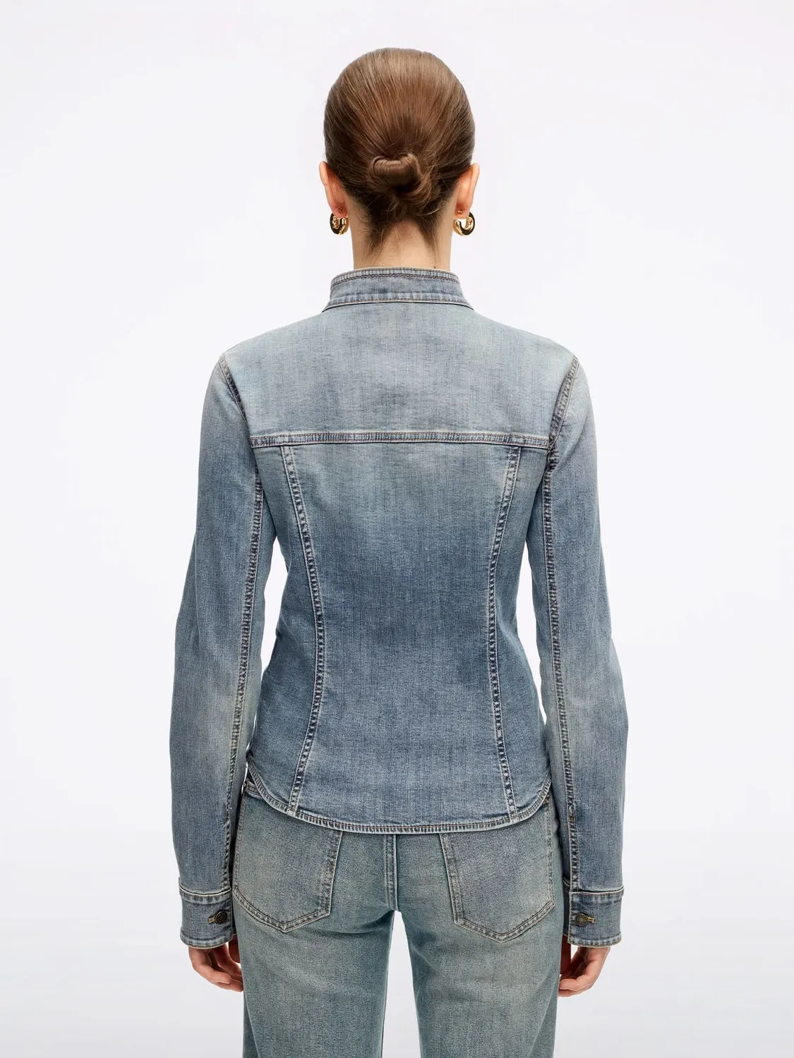Miss Sixty Frog-Button denimskjorte vintage dark blue