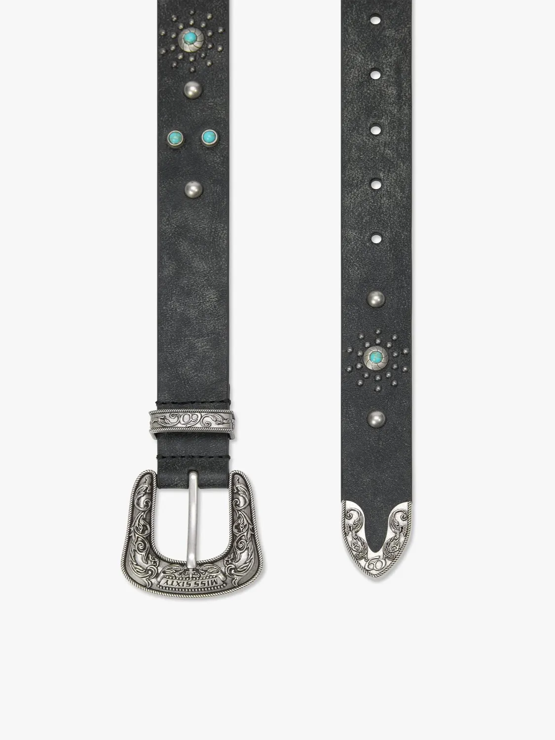 Miss Sixty studded bælte sort ægte læder