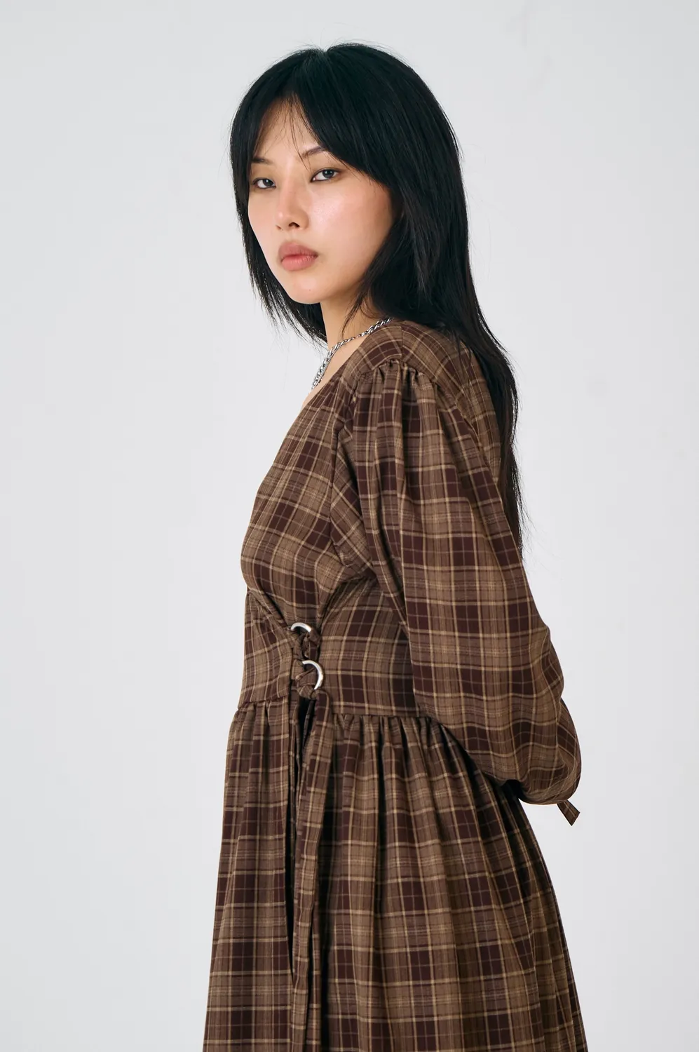 The Ragged Priest Shire Check maxikjole 10 brun tern