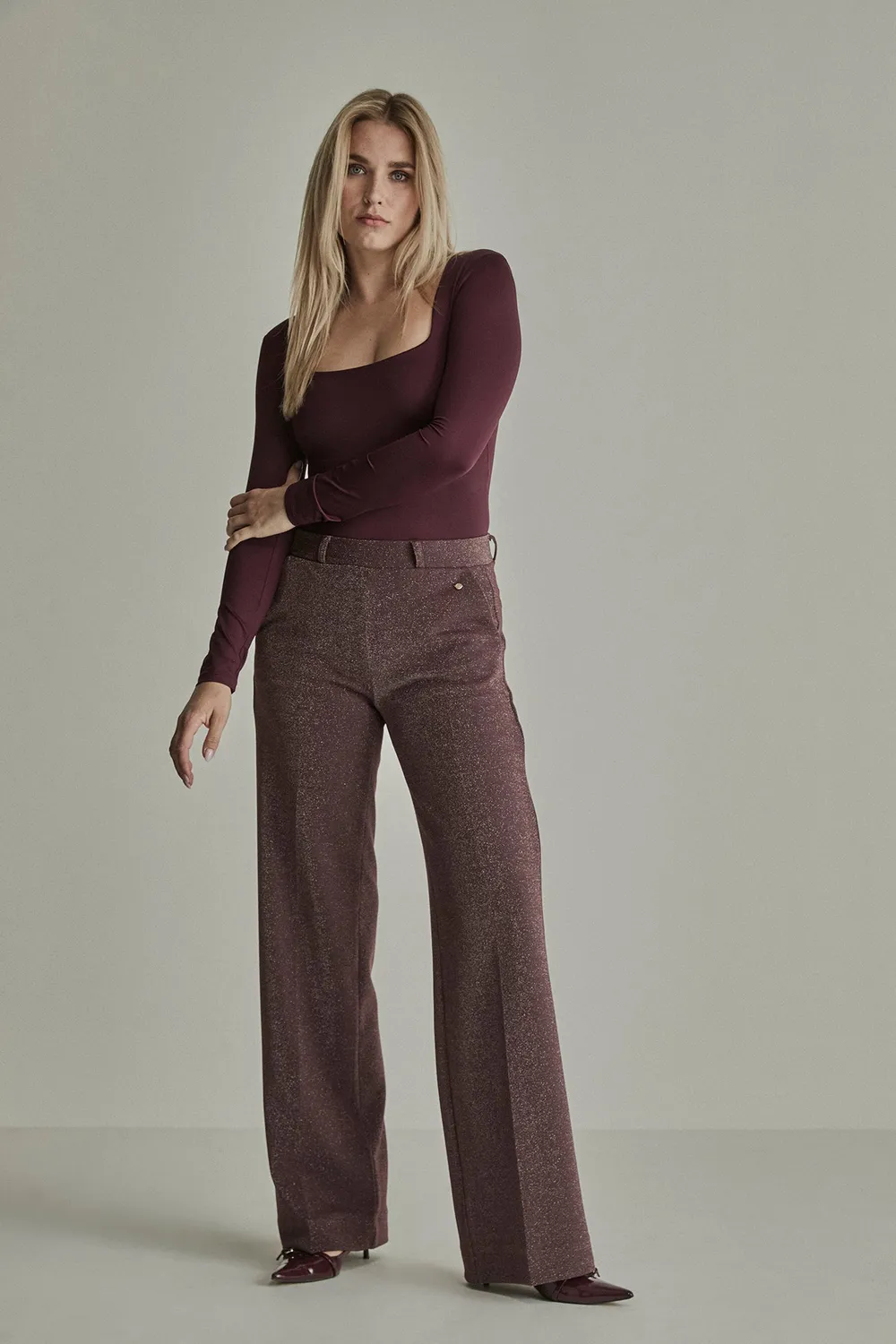 Para Mi Mira Elastic bukser sort - wide fit høj talje