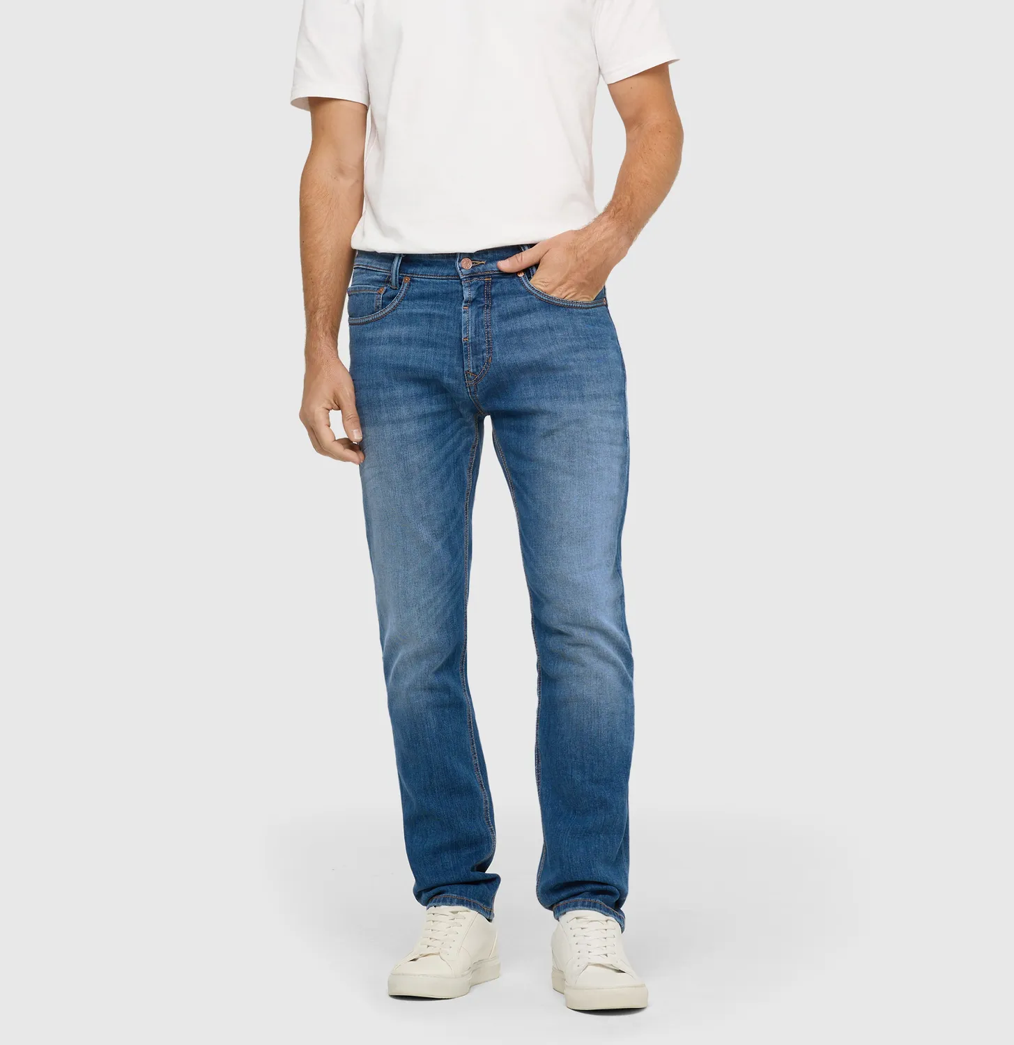 MAC Arne Pipe 0524 jeans mellemblå hemp denim