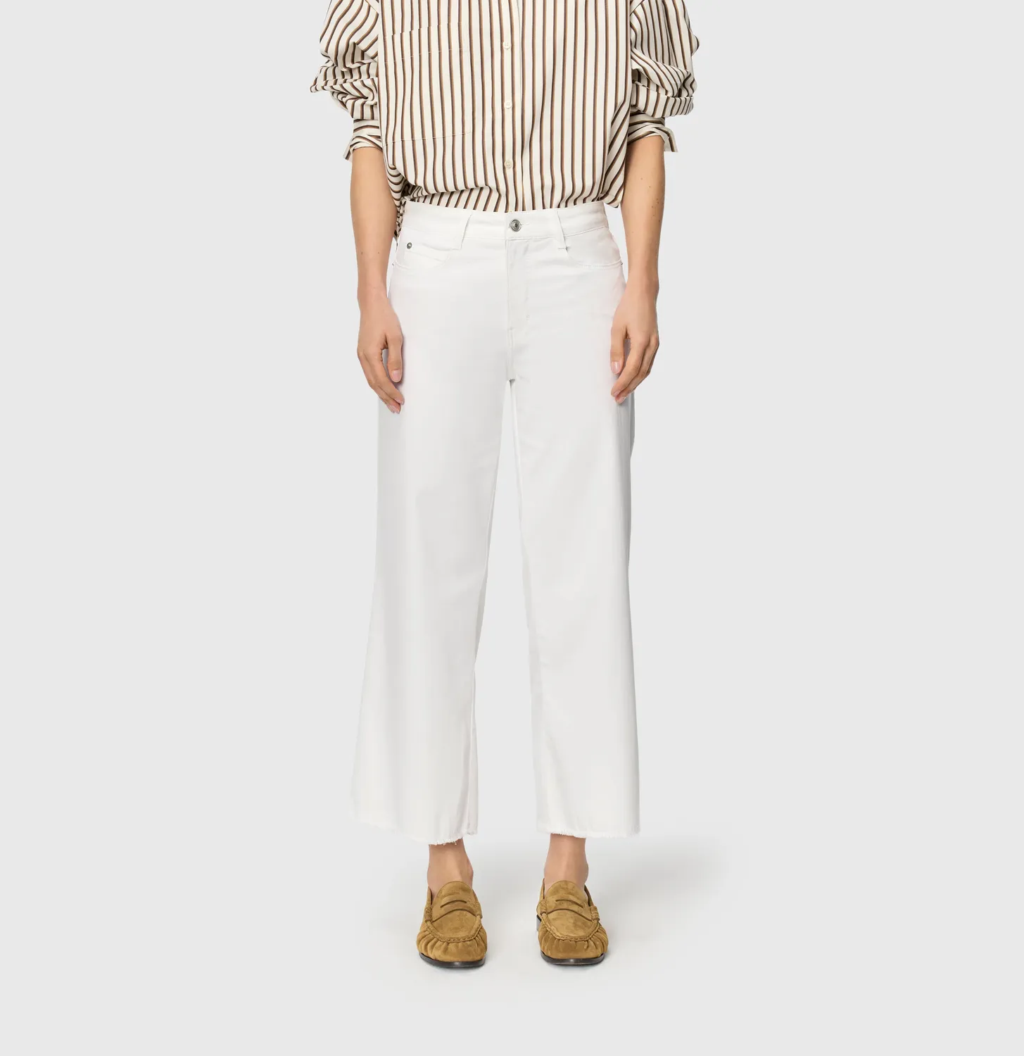 MAC Dream Wide Cropped jeans hvid wide fit