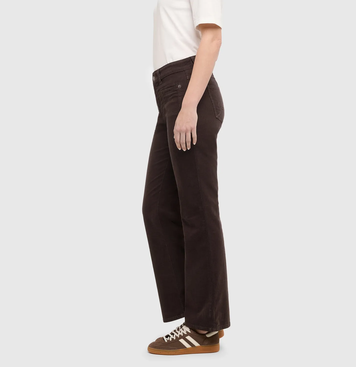 MAC Laura Pocket fløjlsbukser brun flare fit