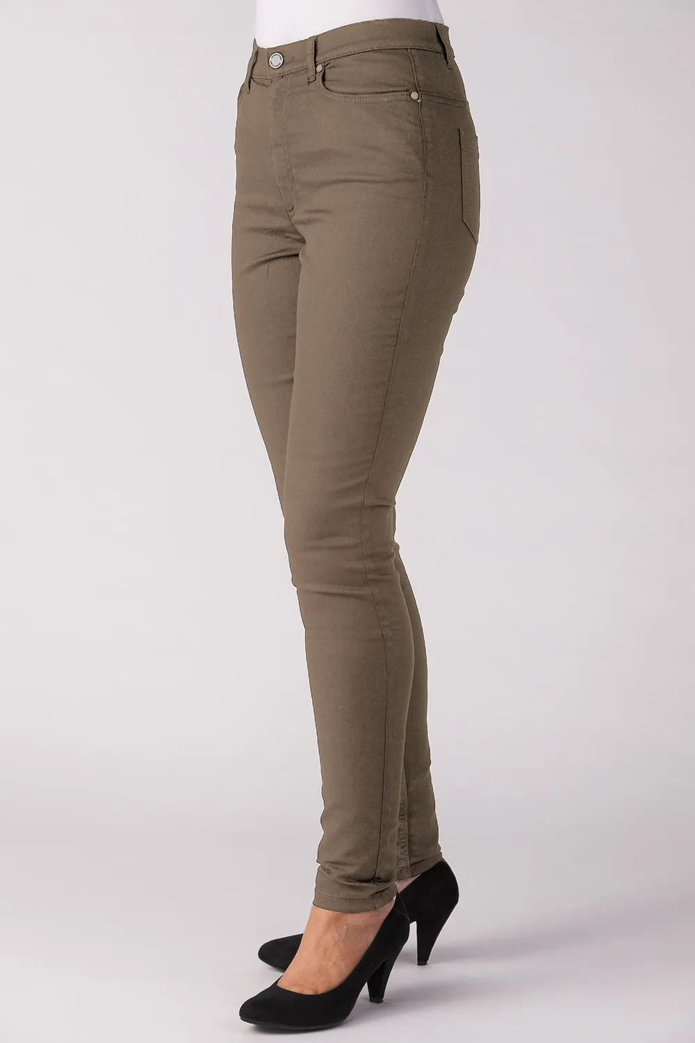 Merrytime Emma Super Slim jeans olive stræk