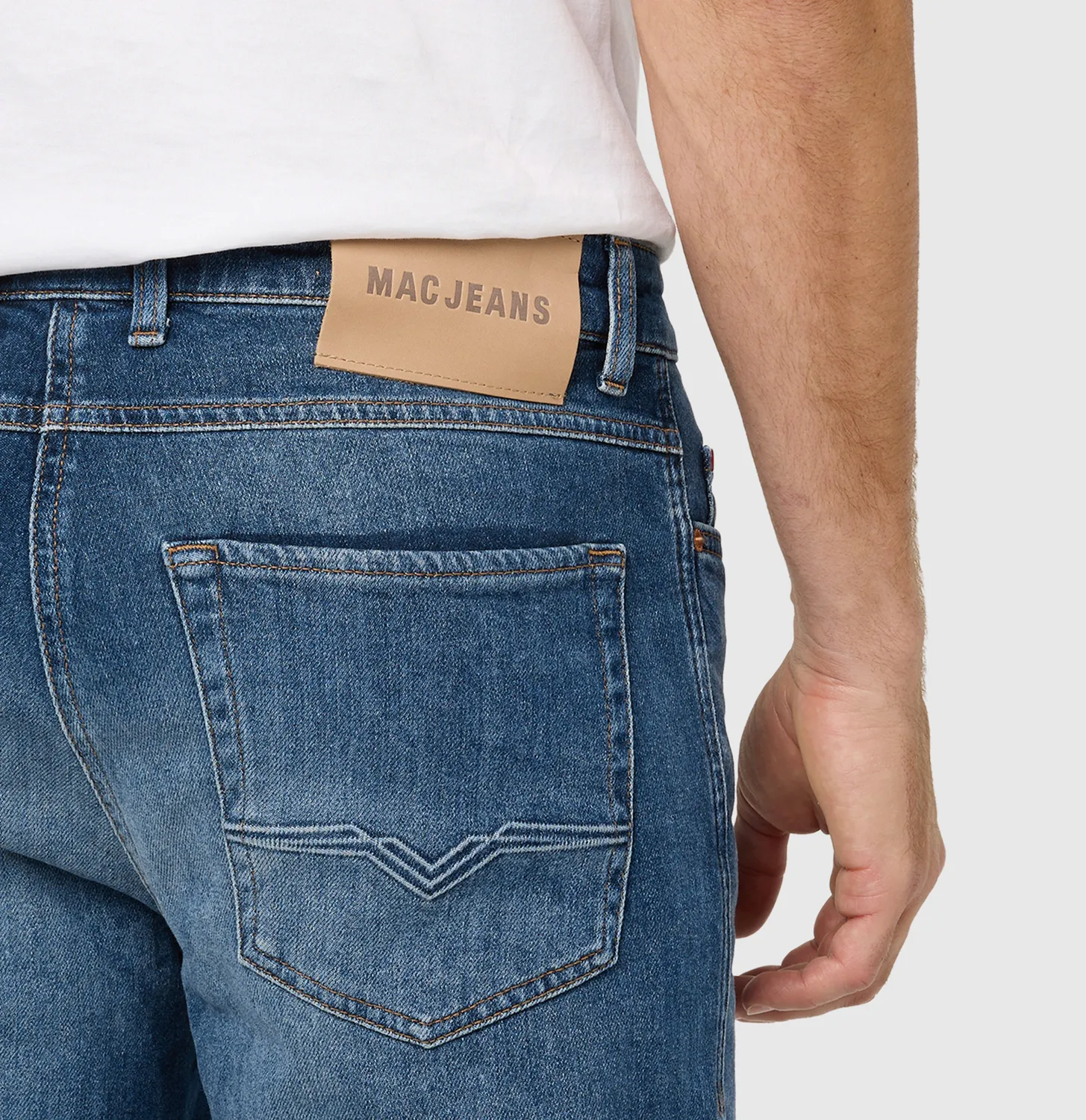 MAC Dan 0770-00-1984L tapered jeans mørkeblå