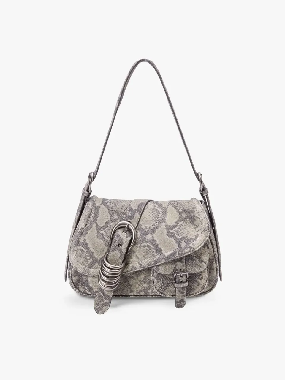 Miss Sixty Snake Skuldertaske sand/grå slangepræg