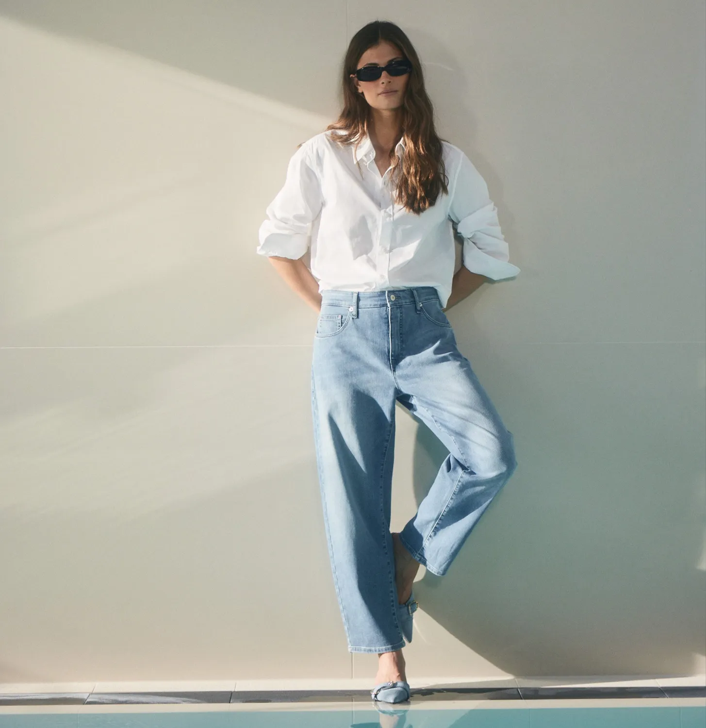 MAC Danni jeans mellemblå barrel fit