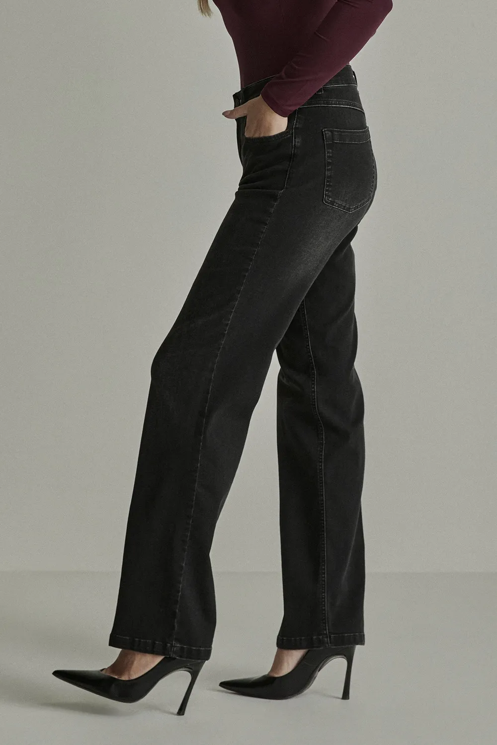 Para Mi Jeans Eve jeans Used Black wide
