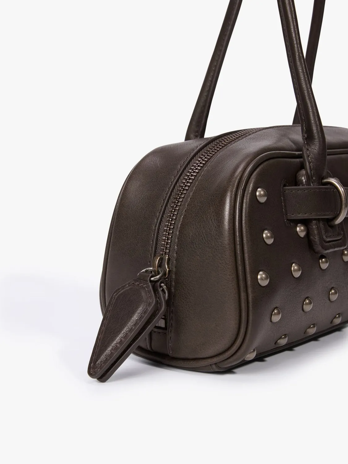 Miss Sixty Studded skuldertaske mørkebrun læder
