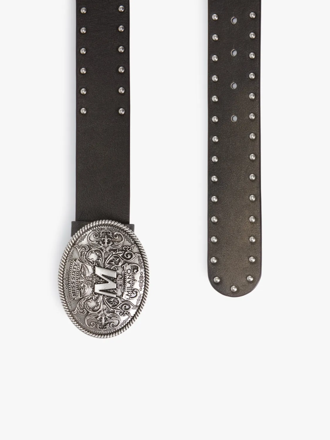 Miss Sixty Embossed læderbælte brunette brown nitter
