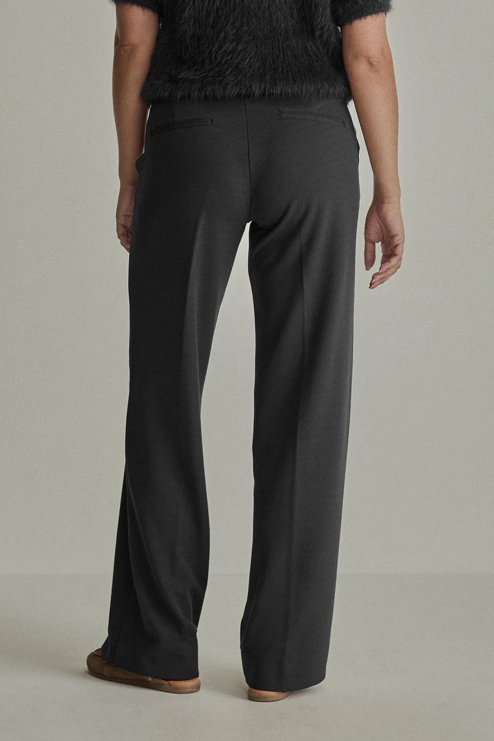 Para Mi Mira Elastic wide bukser sort crepe høj talje