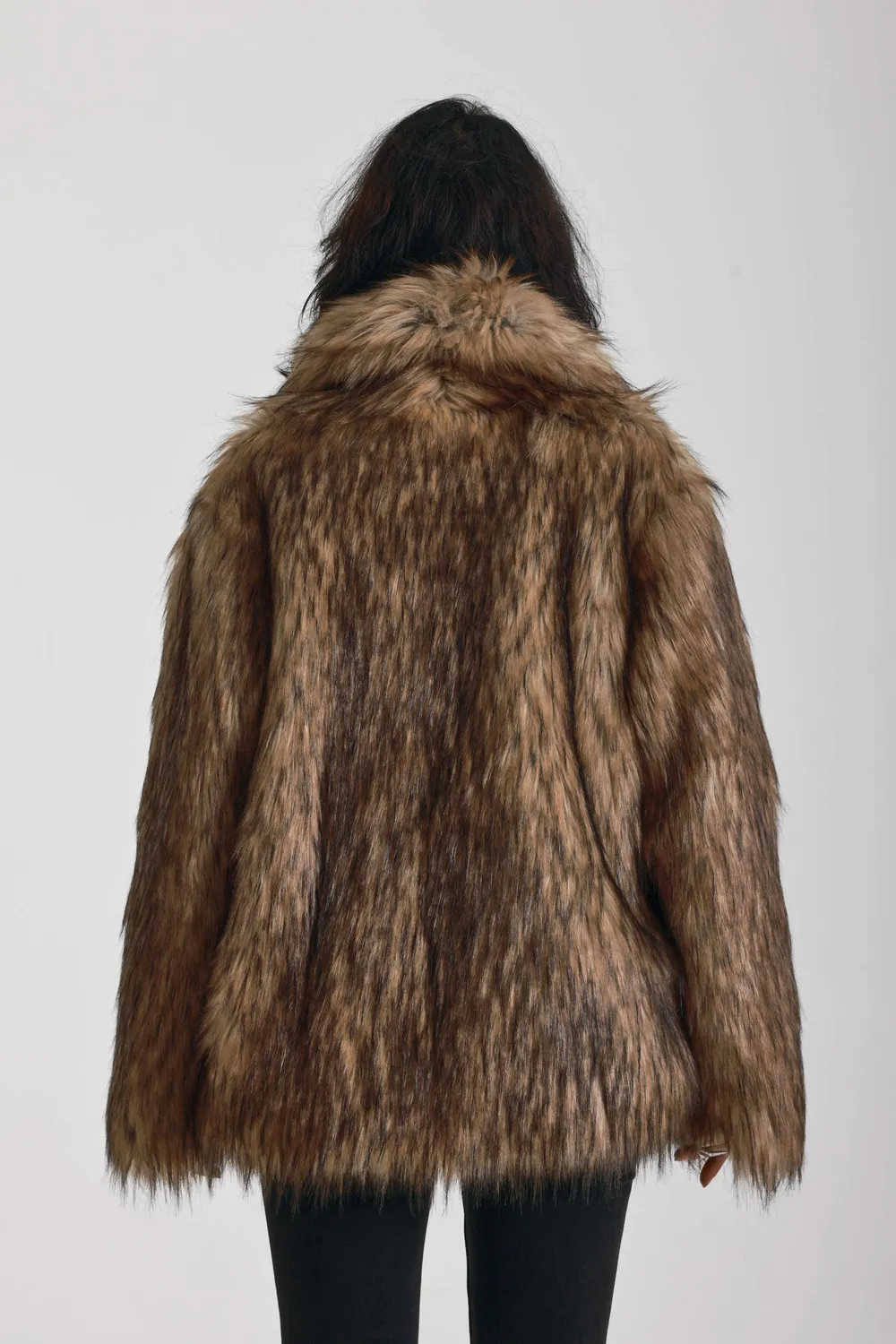 The Ragged Priest Ritual faux fur frakke S brun oversized