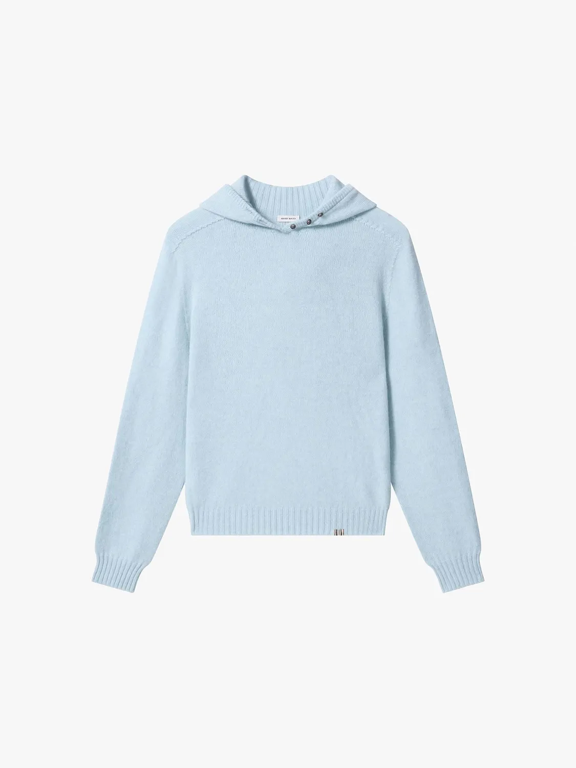 Miss Sixty Hooded Wool Knit Top striktrøje pastel blue uld