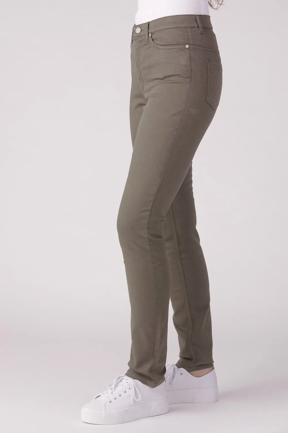 Merrytime Clara Slim jeans olivine grøn pasform