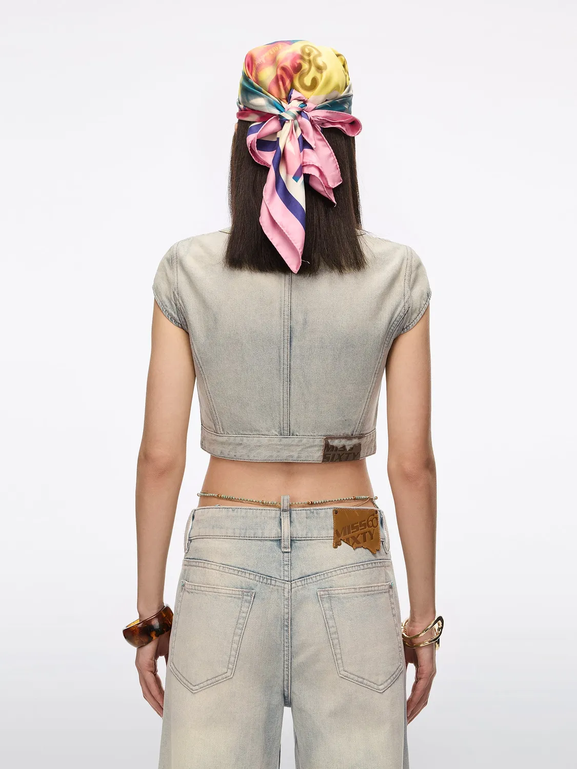 Miss Sixty denimjakke lysegraa nitter slim fit