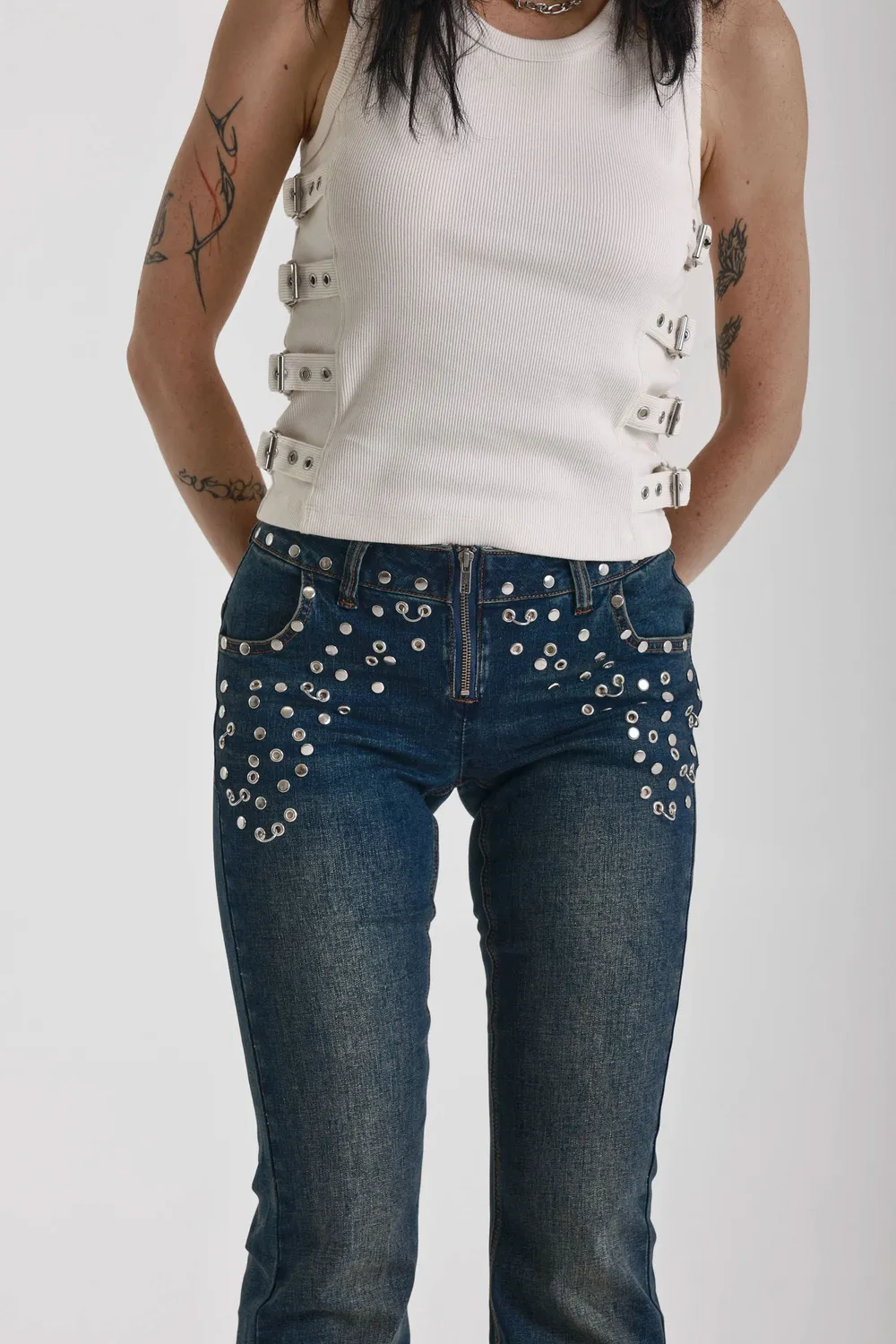 The Ragged Priest Locket Flare Jeans indigo lavtaljede