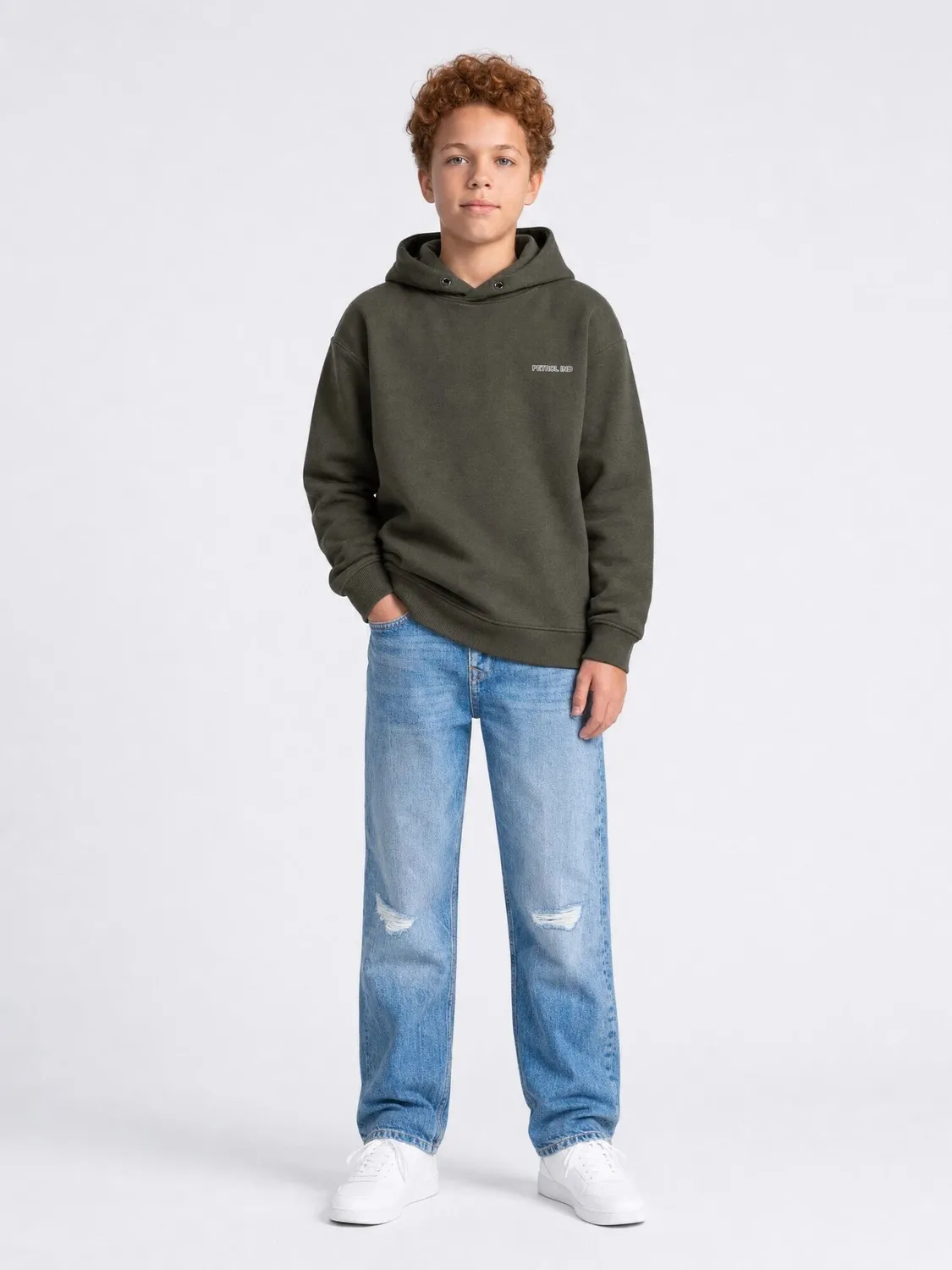 Petrol Industries Ironrun hoodie beluga drenge print