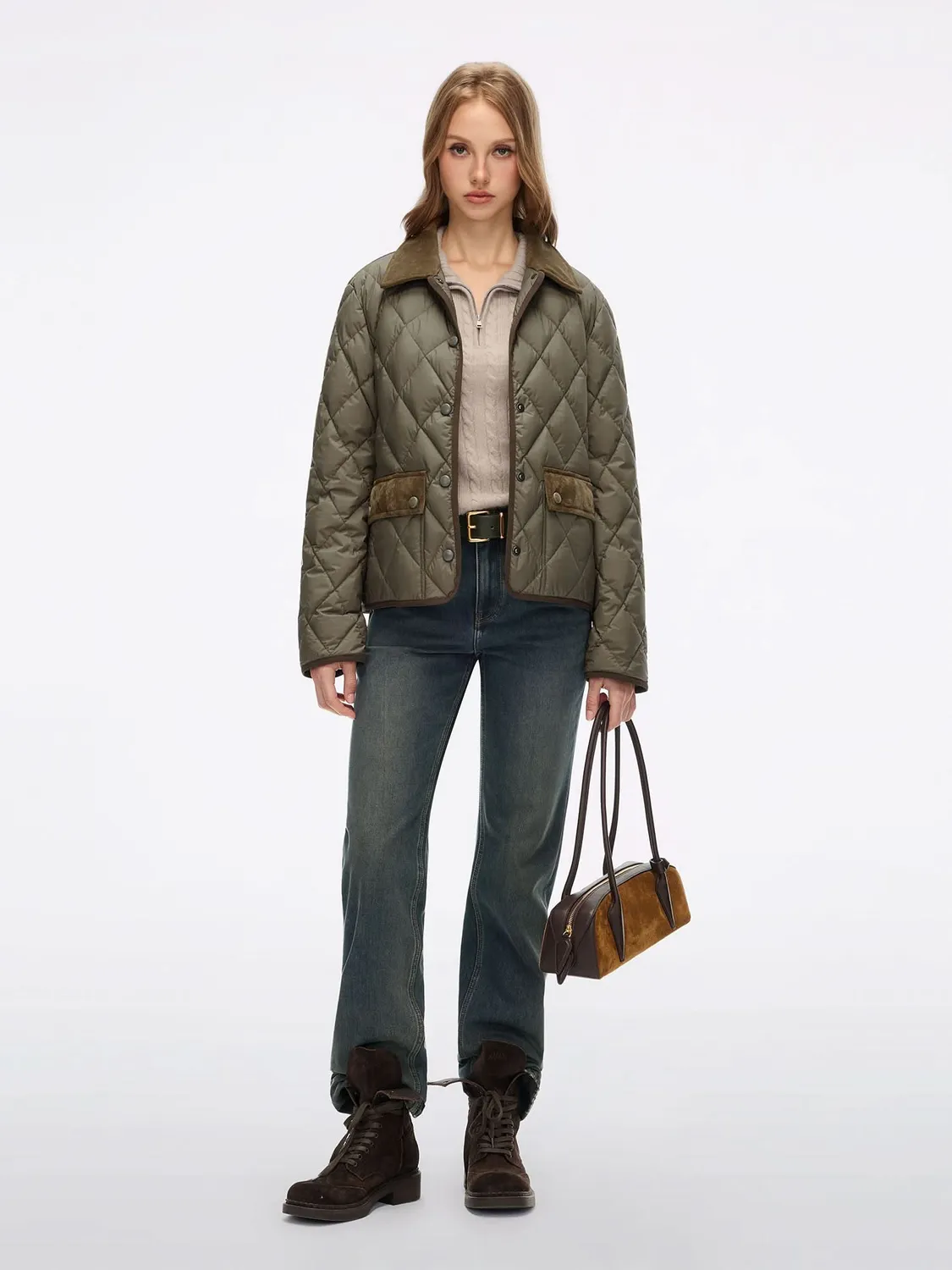 Miss Sixty Puffer dunjakke army green cropped
