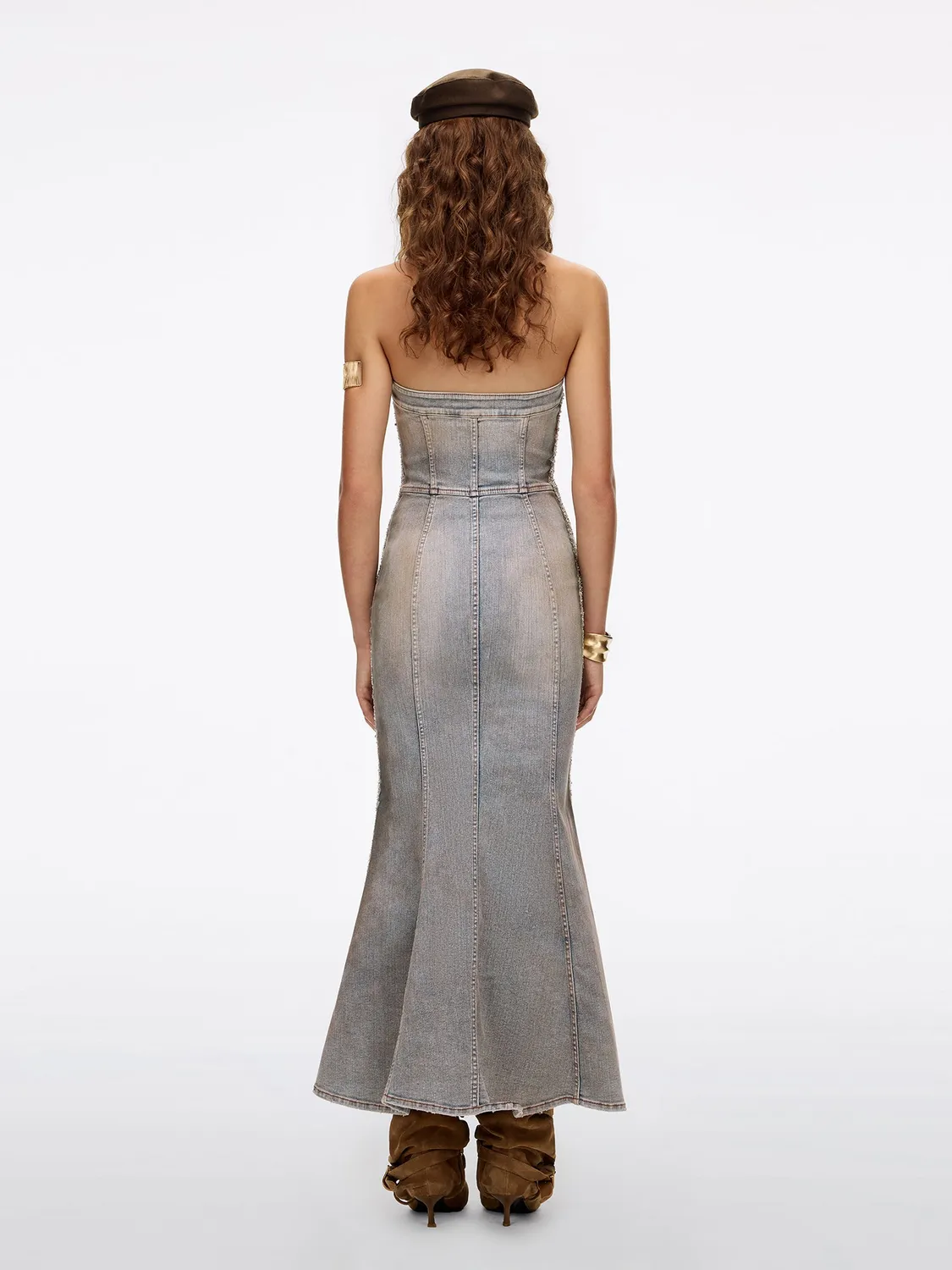 Miss Sixty Atelier denimkjole retroblå perler