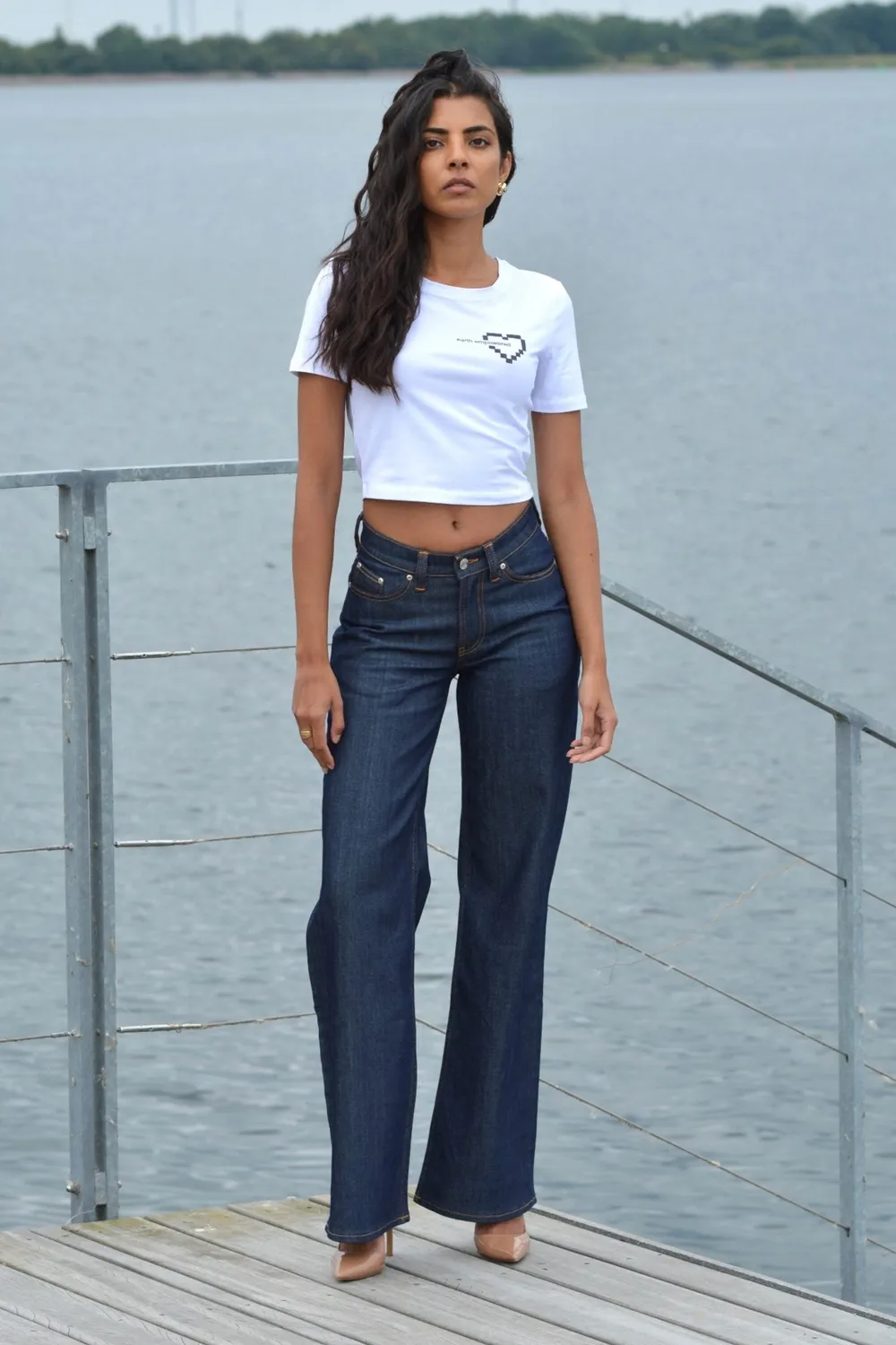 Organsk Lowrider Original flare jeans rå denim