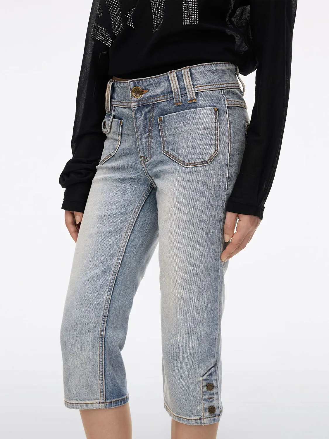 Miss Sixty Bella Skinny Capri jeans retro lyseblå