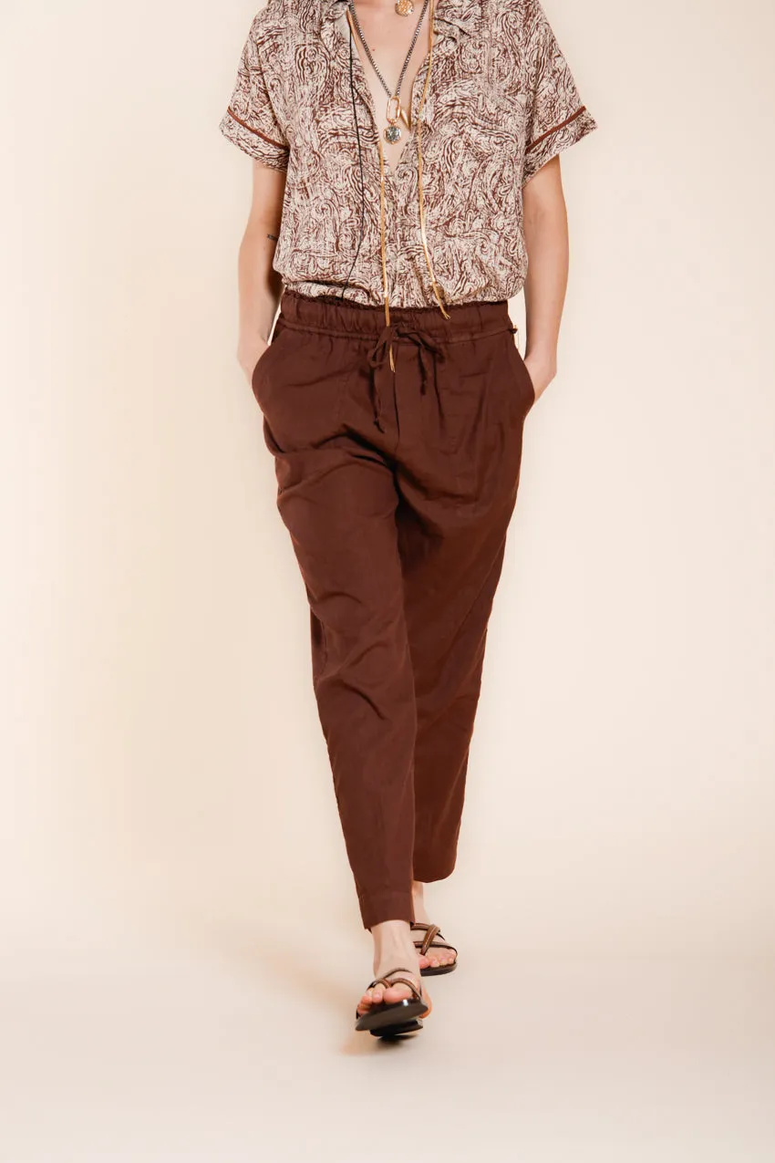 Mason's Jogger City chino bukser relaxed mørkebrun hør