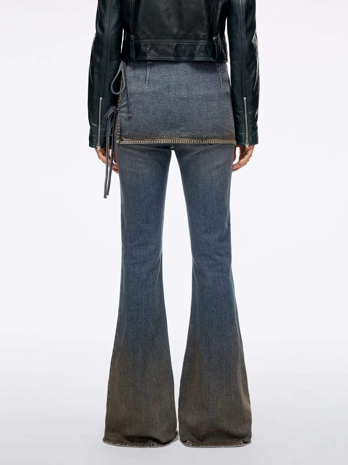 Miss Sixty Layered Flare jeans mellemblå lagdelt