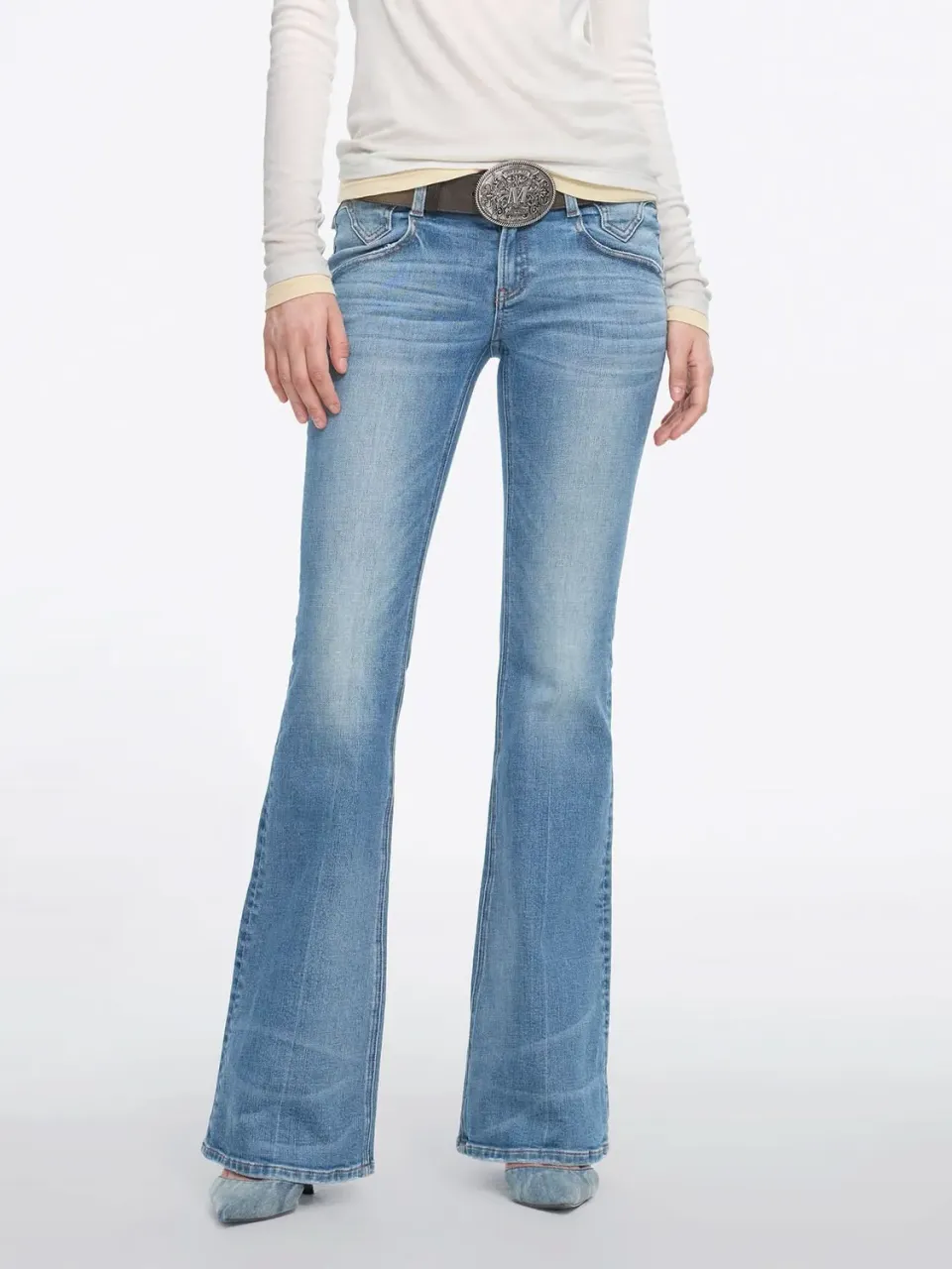 Miss Sixty Bella Low-Rise Flare jeans light blue