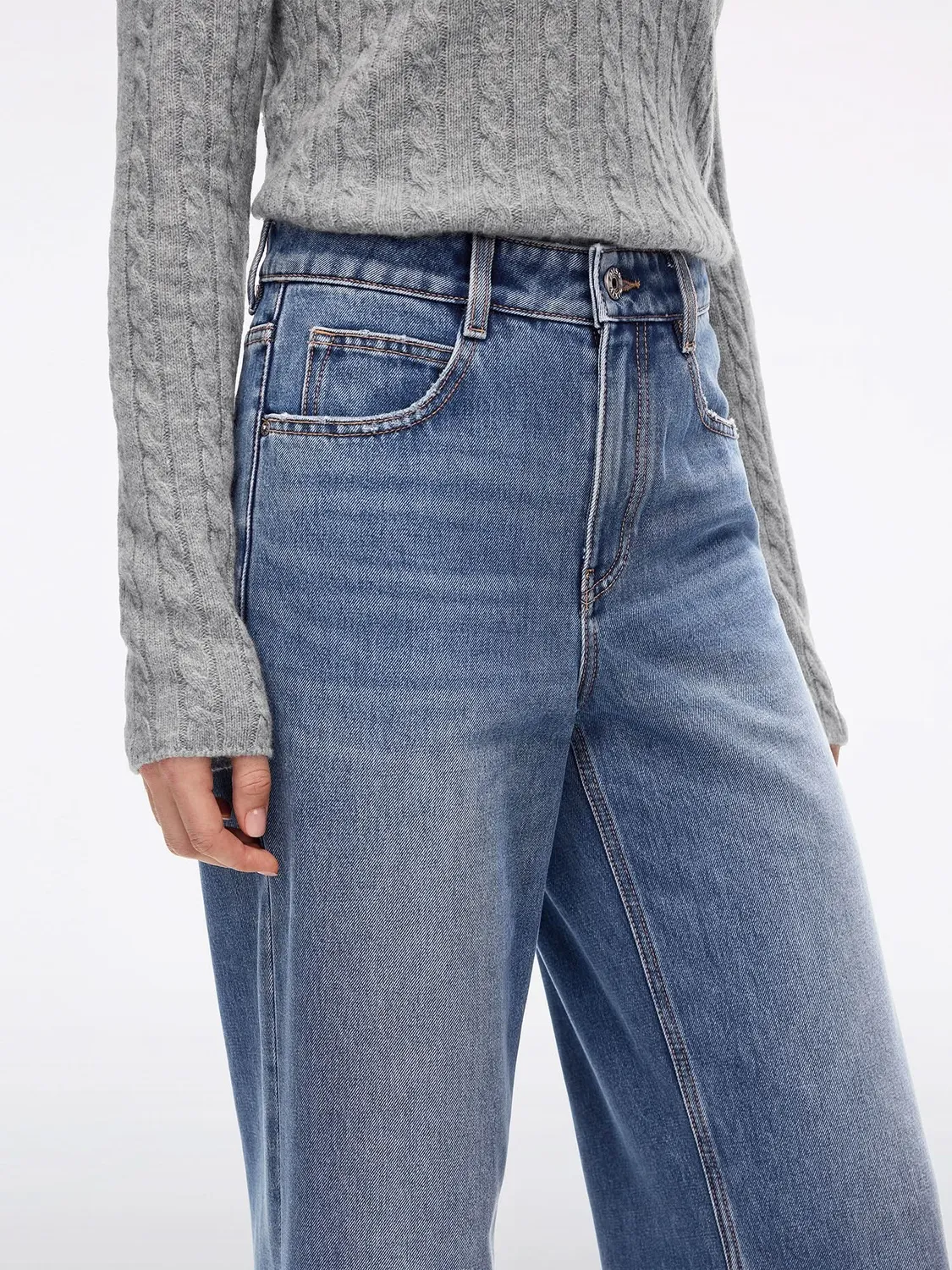 Miss Sixty distressed straight jeans middle blue