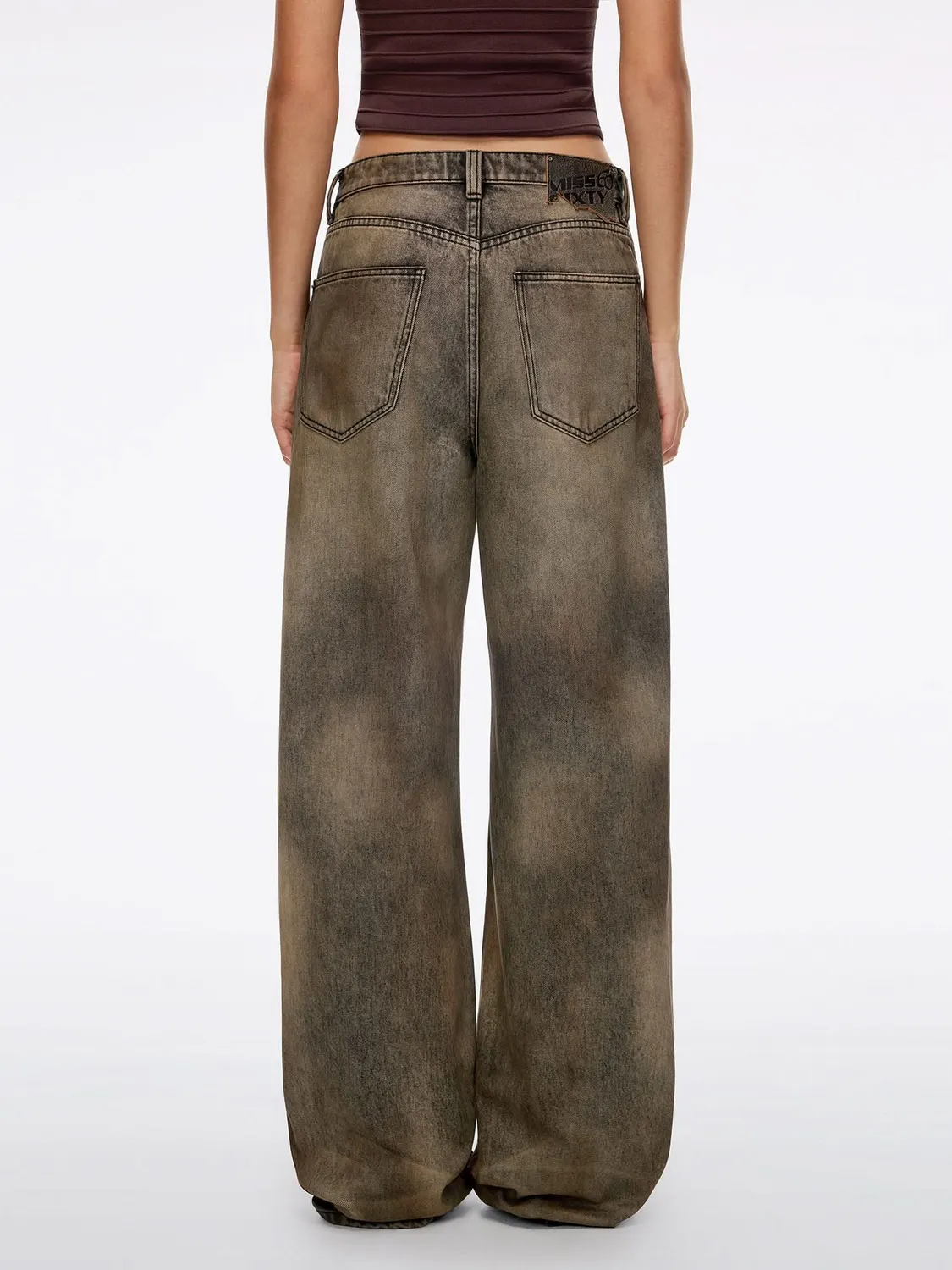 Miss Sixty Distressed Loose Jeans brun high waist