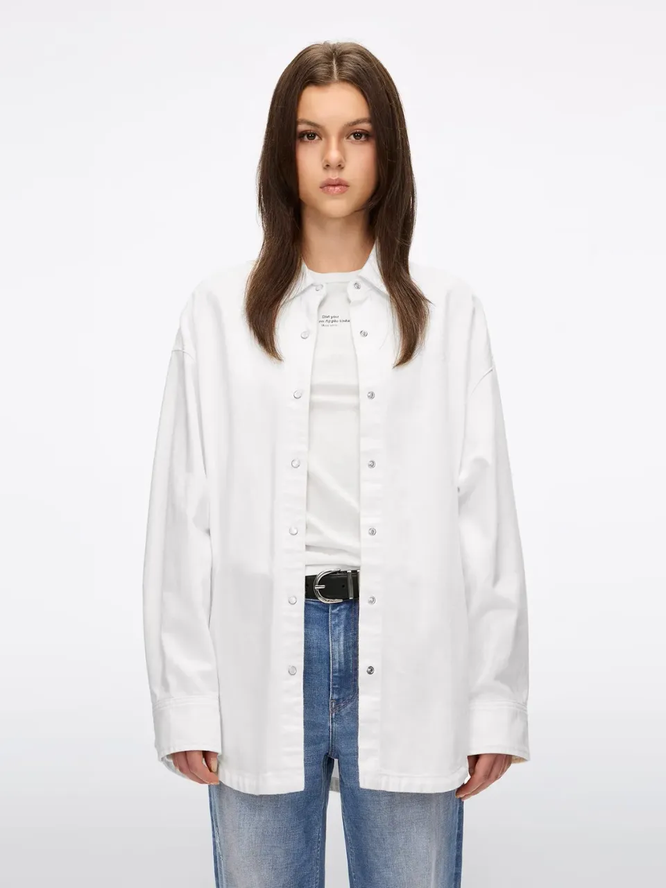 Miss Sixty Logo Denimskjorte hvid regular