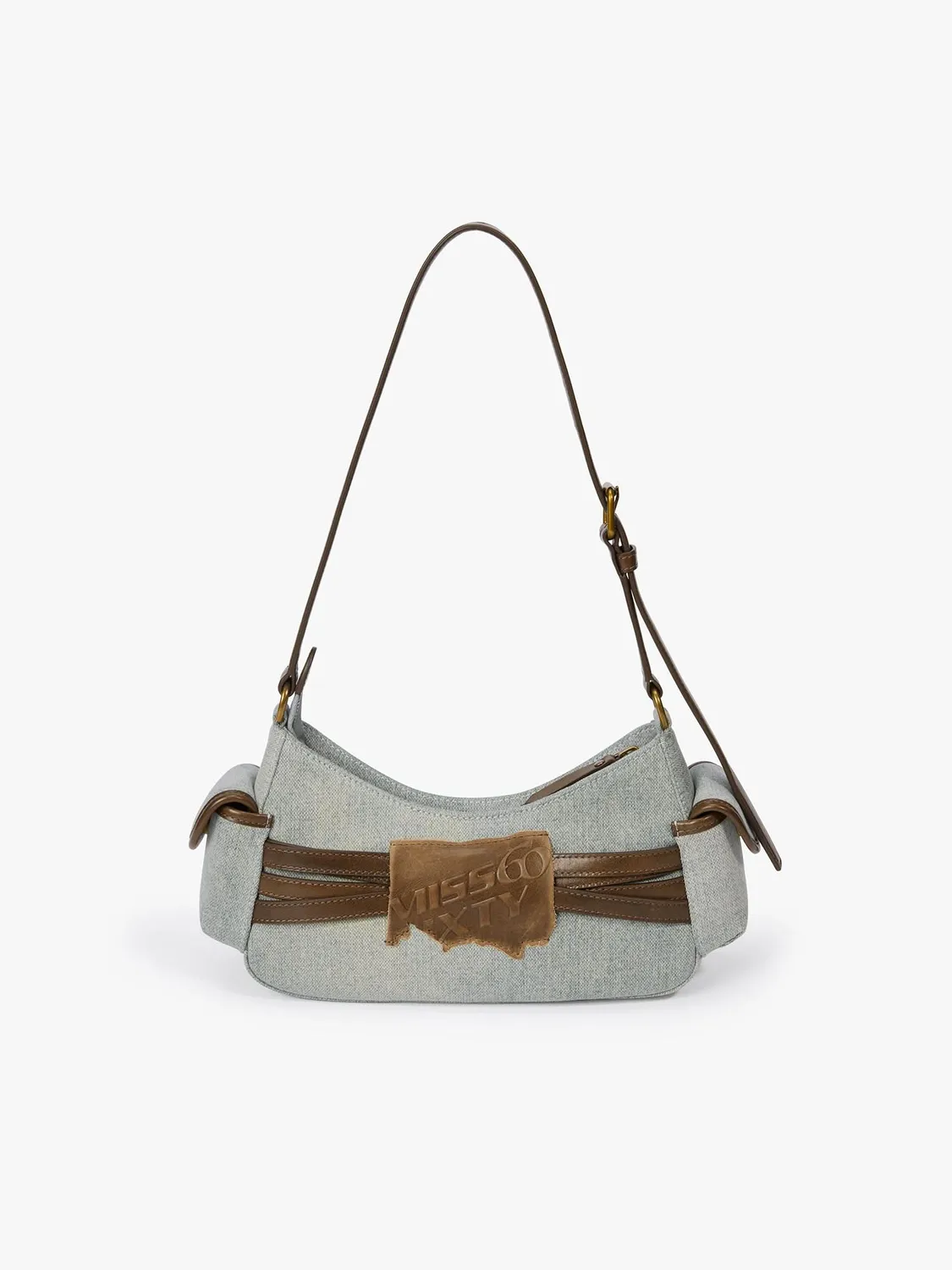 Miss Sixty Patchwork Leather skuldertaske blå denim læder