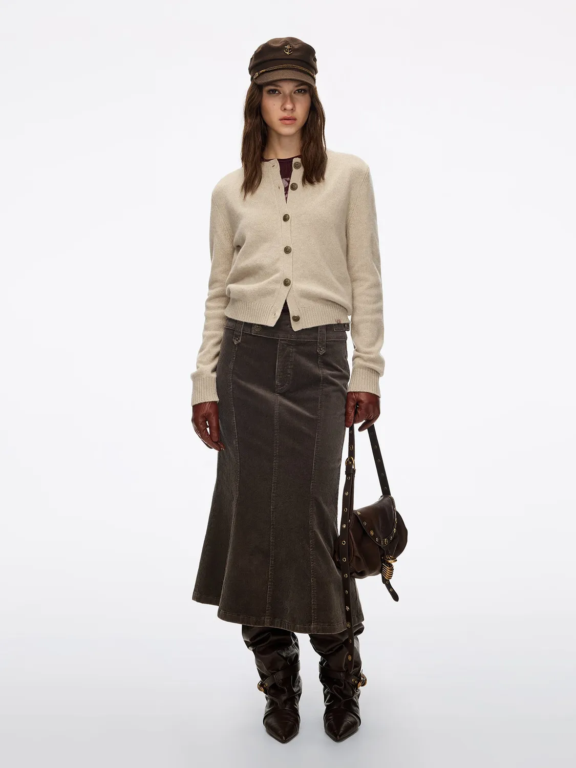Miss Sixty Corduroy Mermaid Skirt nederdel brun