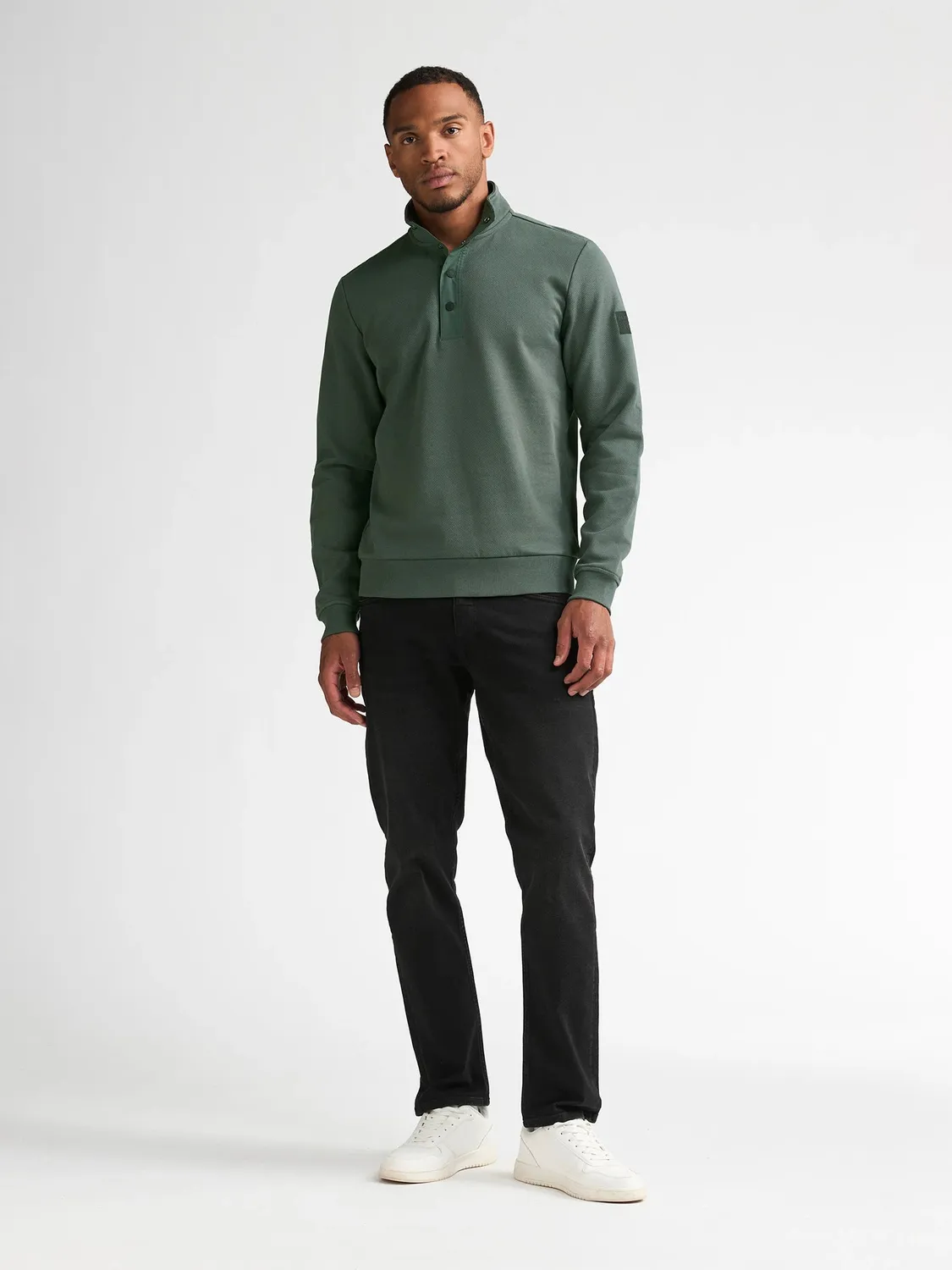 Petrol Industries Forgecore sweater steel green knaplukning