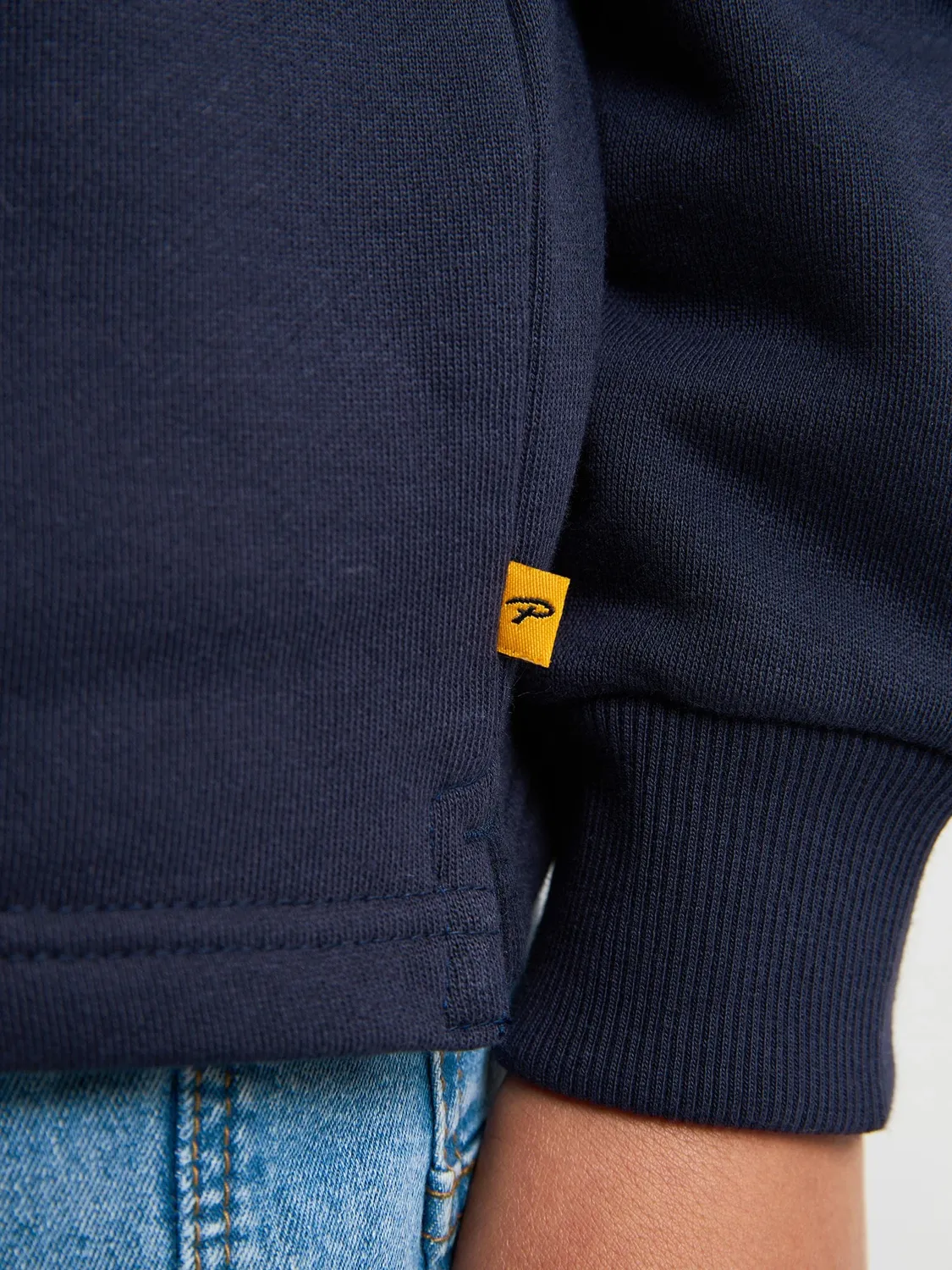Petrol Industries Skagit half-zip drengetrøje royal navy bomuld