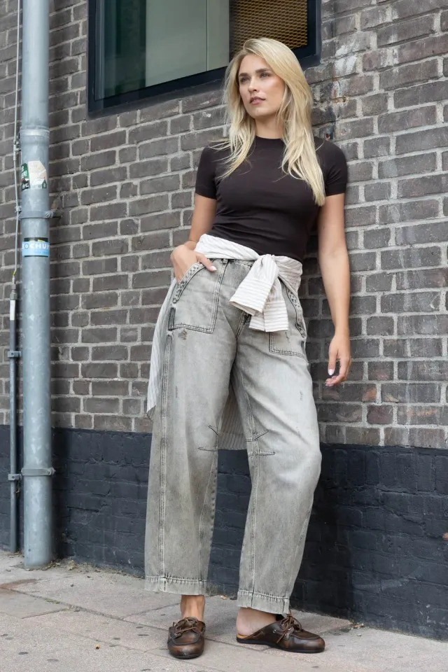 Para Mi Olivia Pocket jeans Desert Vintage Wash barrel